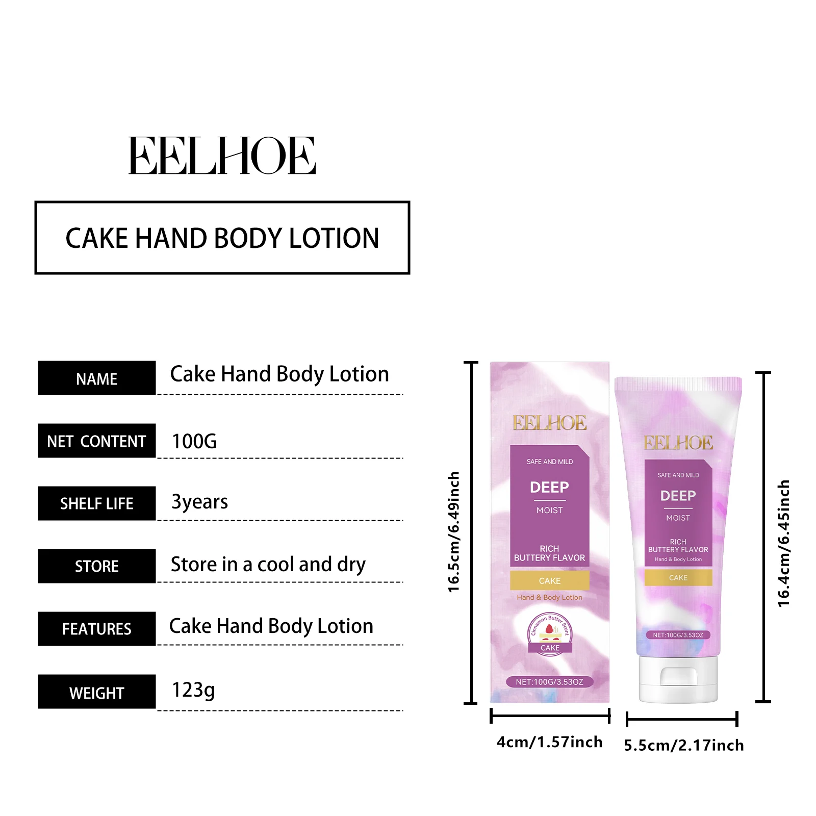 Cake Body Lotion 100g Deep Moisturizing Hand & Body Cream for Dry Skin, Non-Greasy Formula 1 cake body lotion 100g deep moisturizing hand body cream cih qqaz6cyb desc 1