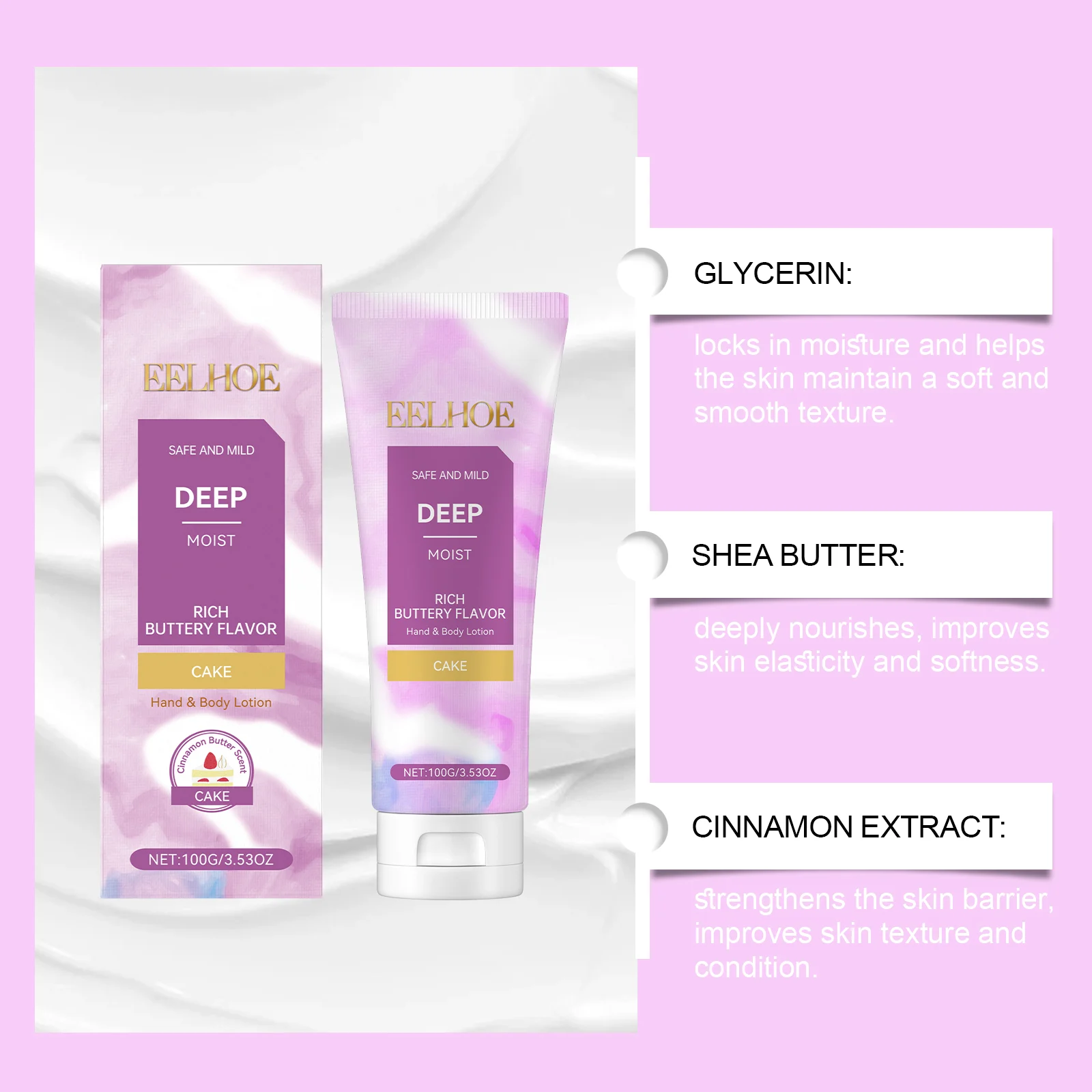 Cake Body Lotion 100g Deep Moisturizing Hand & Body Cream for Dry Skin, Non-Greasy Formula 8 cake body lotion 100g deep moisturizing hand body cream cih qqaz6cyb desc 8