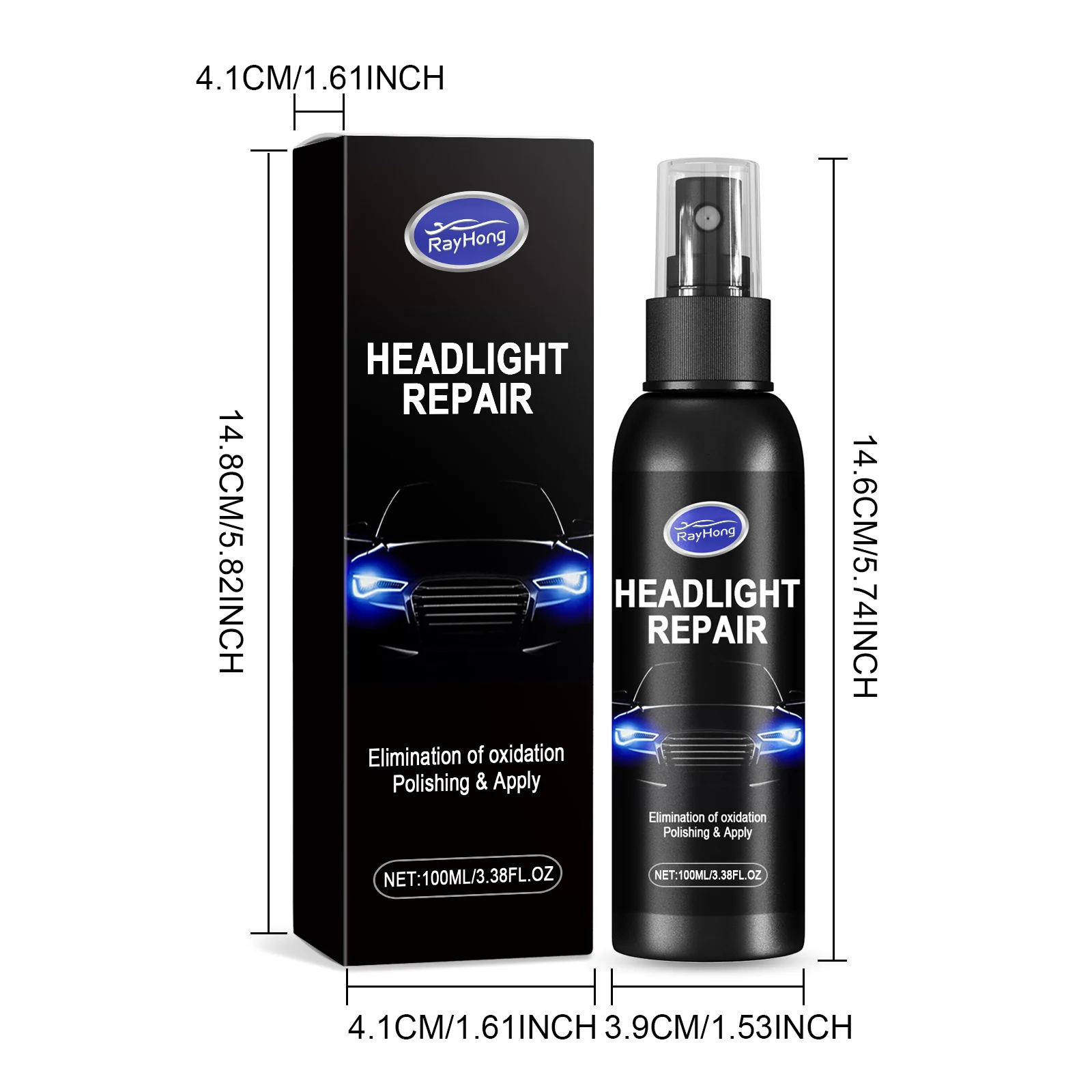 Car Headlight Repair Spray 100ml for Scratches, Yellowing & Oxidation 1 car headlight repair spray 100ml cih usqbrdts desc 1