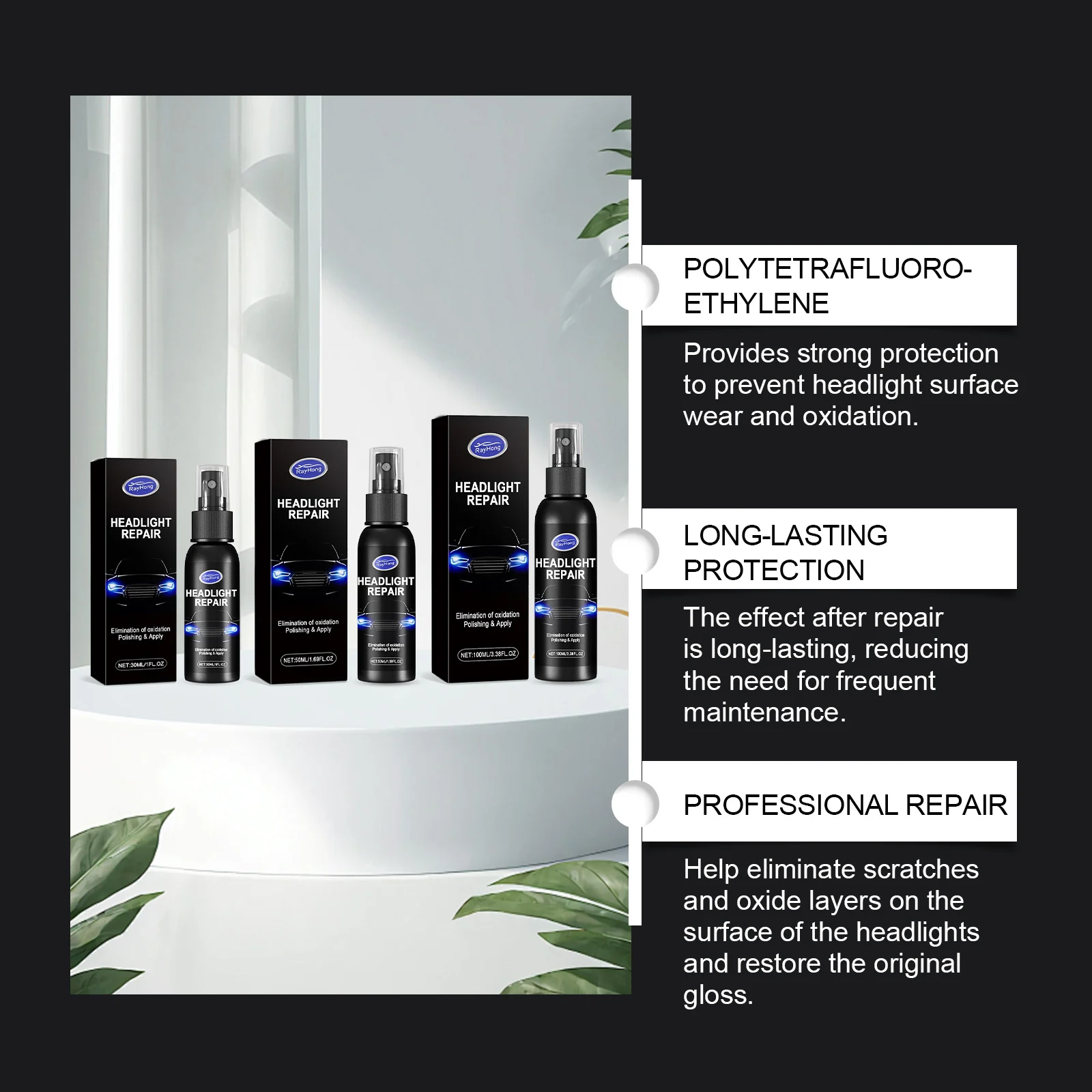 Car Headlight Repair Spray 100ml for Scratches, Yellowing & Oxidation 5 car headlight repair spray 100ml cih usqbrdts desc 5