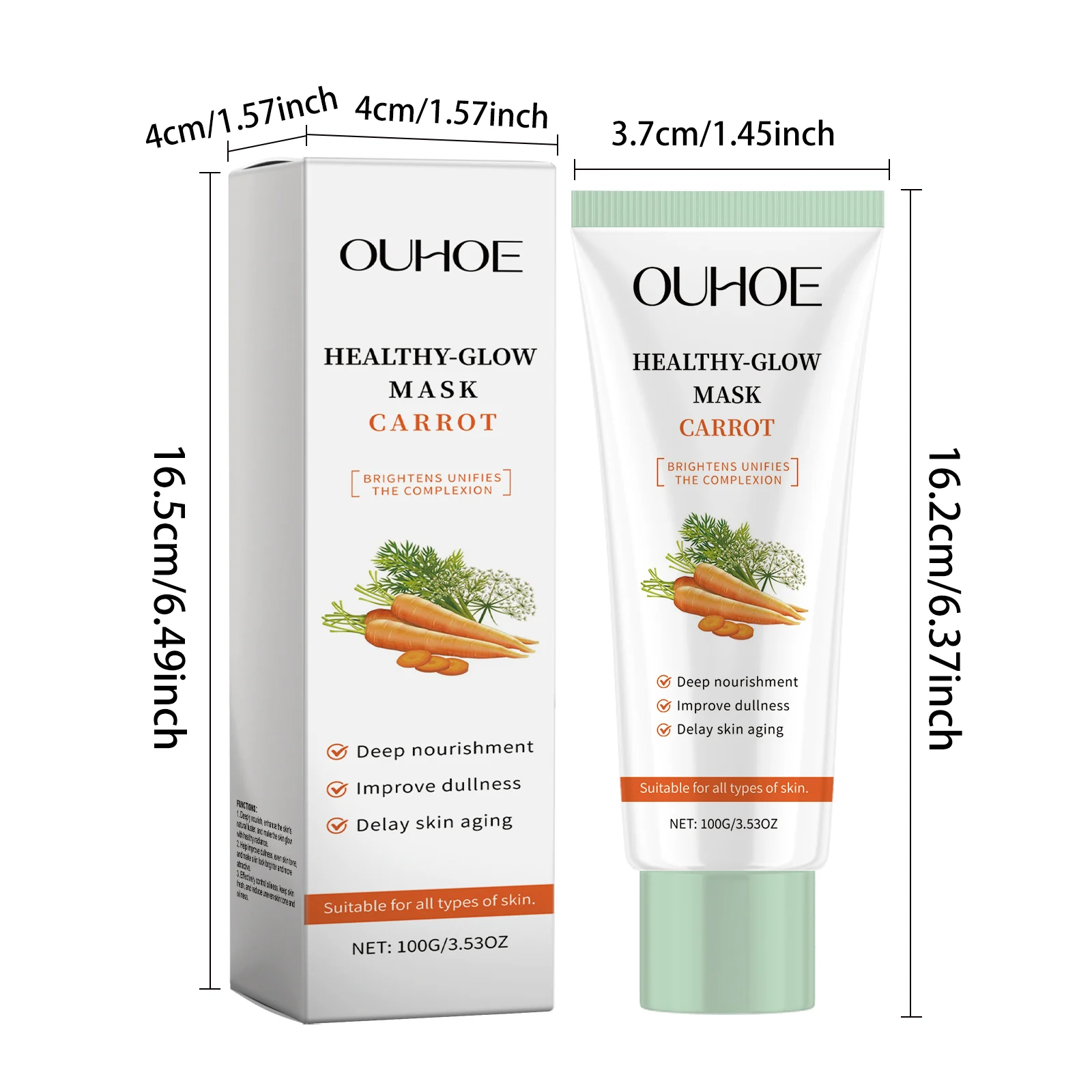 Carrot Face Mask 100g Hydrating Brightening Nourishing Skin Care 1 carrot face mask 100g cih vuct8dgm desc 1
