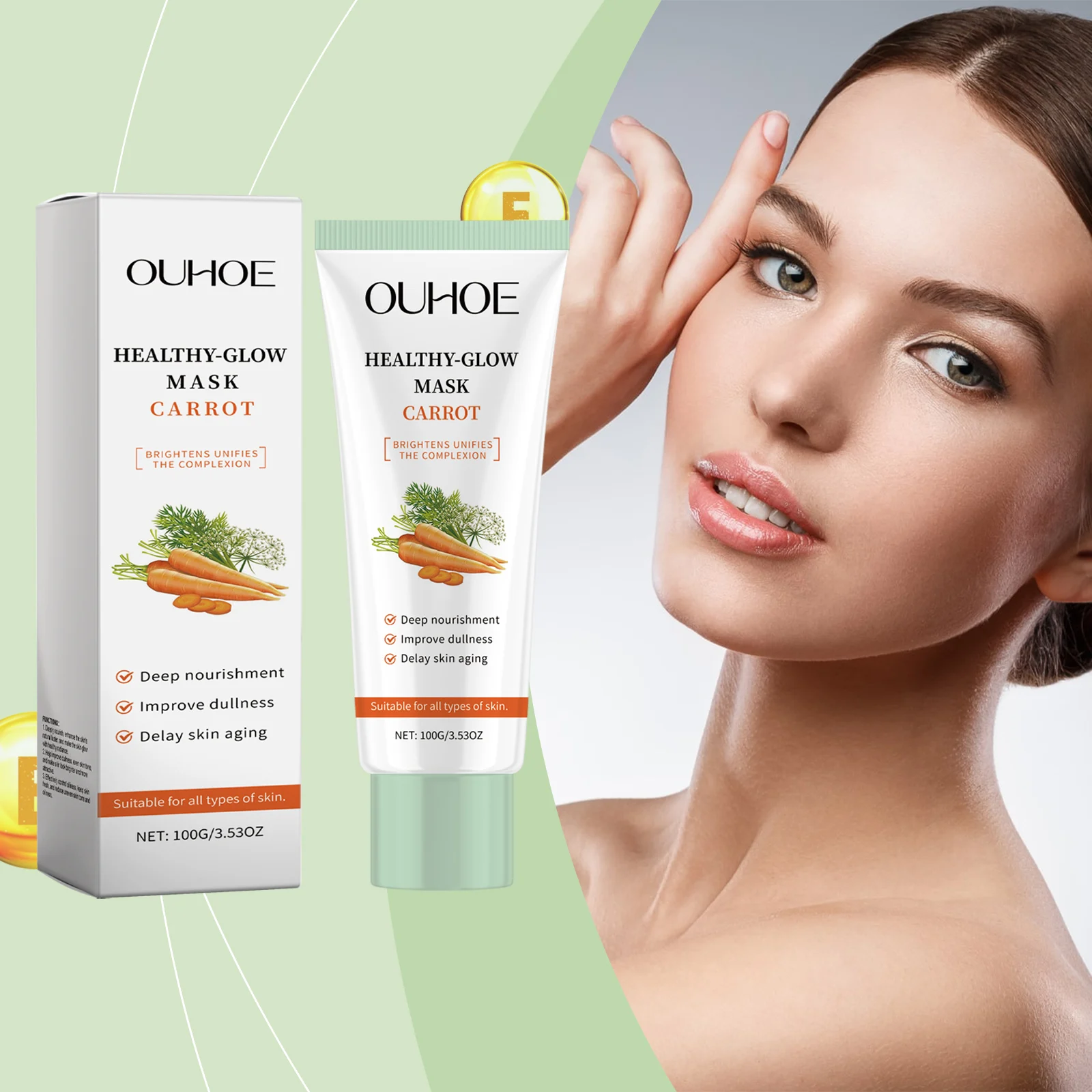 Carrot Face Mask 100g Hydrating Brightening Nourishing Skin Care 2 carrot face mask 100g cih vuct8dgm desc 2