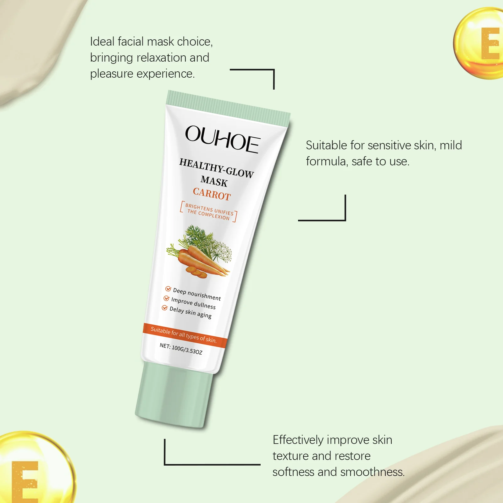 Carrot Face Mask 100g Hydrating Brightening Nourishing Skin Care 7 carrot face mask 100g cih vuct8dgm desc 7