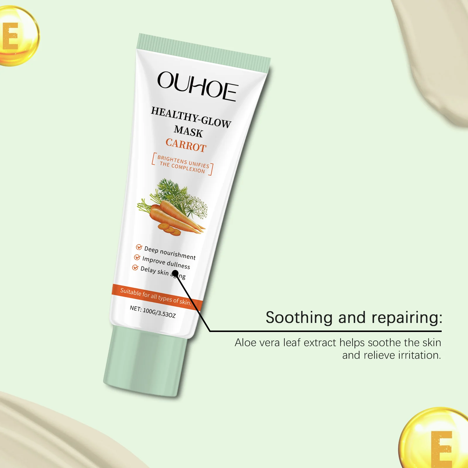 Carrot Face Mask 100g Hydrating Brightening Nourishing Skin Care 8 carrot face mask 100g cih vuct8dgm desc 8