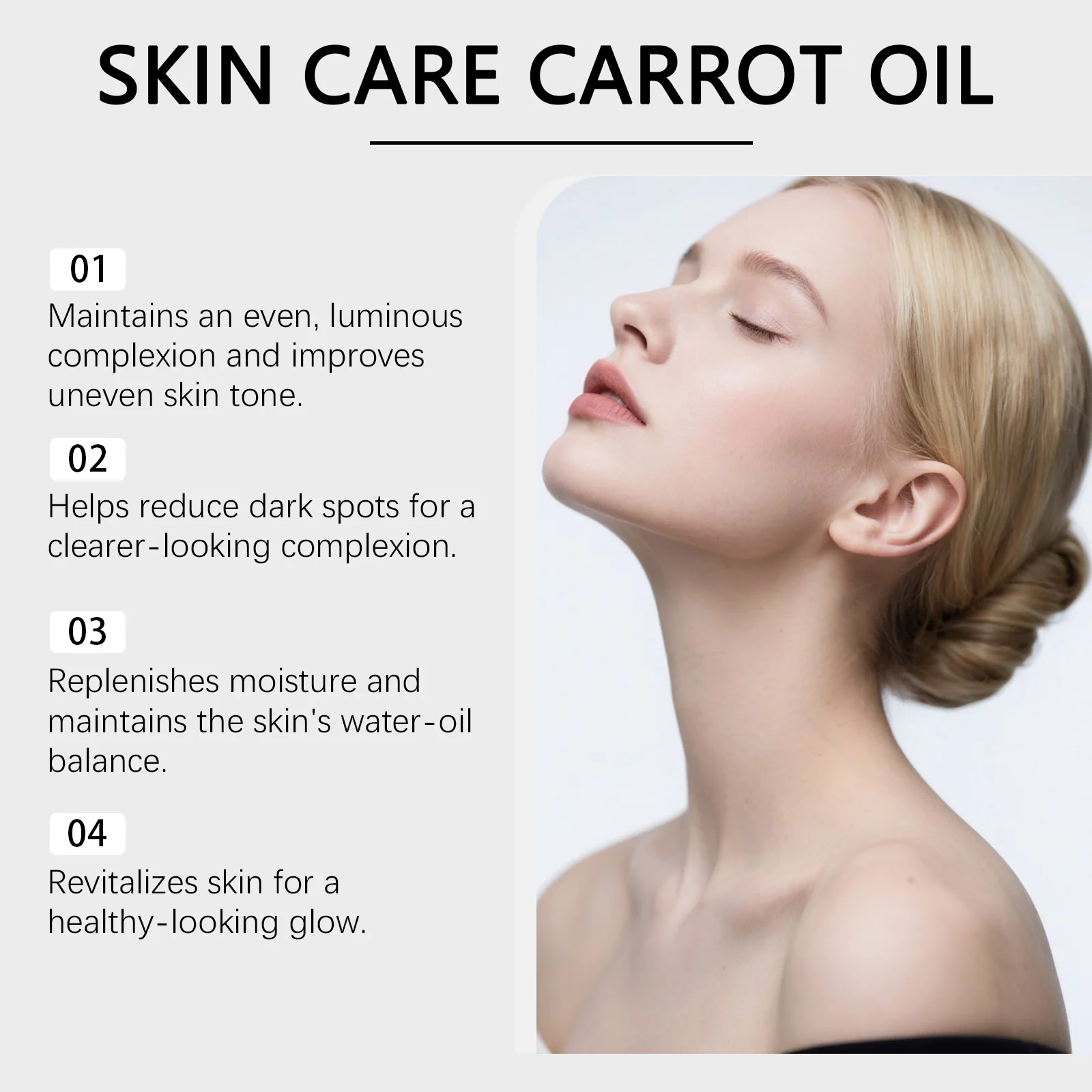 OUHOE Face Serum with Carrot Oil & Vitamin E, Hydrating, Brightening, Anti-Oxidation 8 carrot oil face serum der j7ehuvdd desc 8