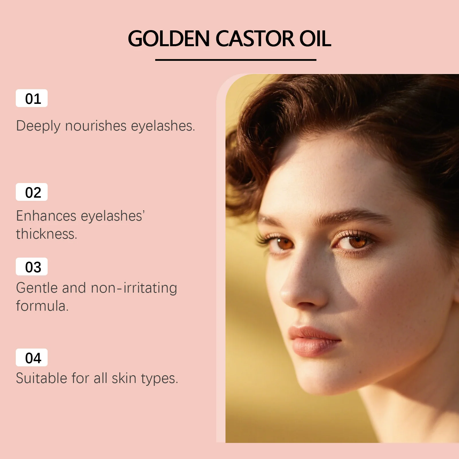 OUHOE Golden Castor Oil Lash & Brow Serum for Thicker, Healthier Eyelashes and Eyebrows 10 castor oil lash brow serum der xym9xpaw desc 10