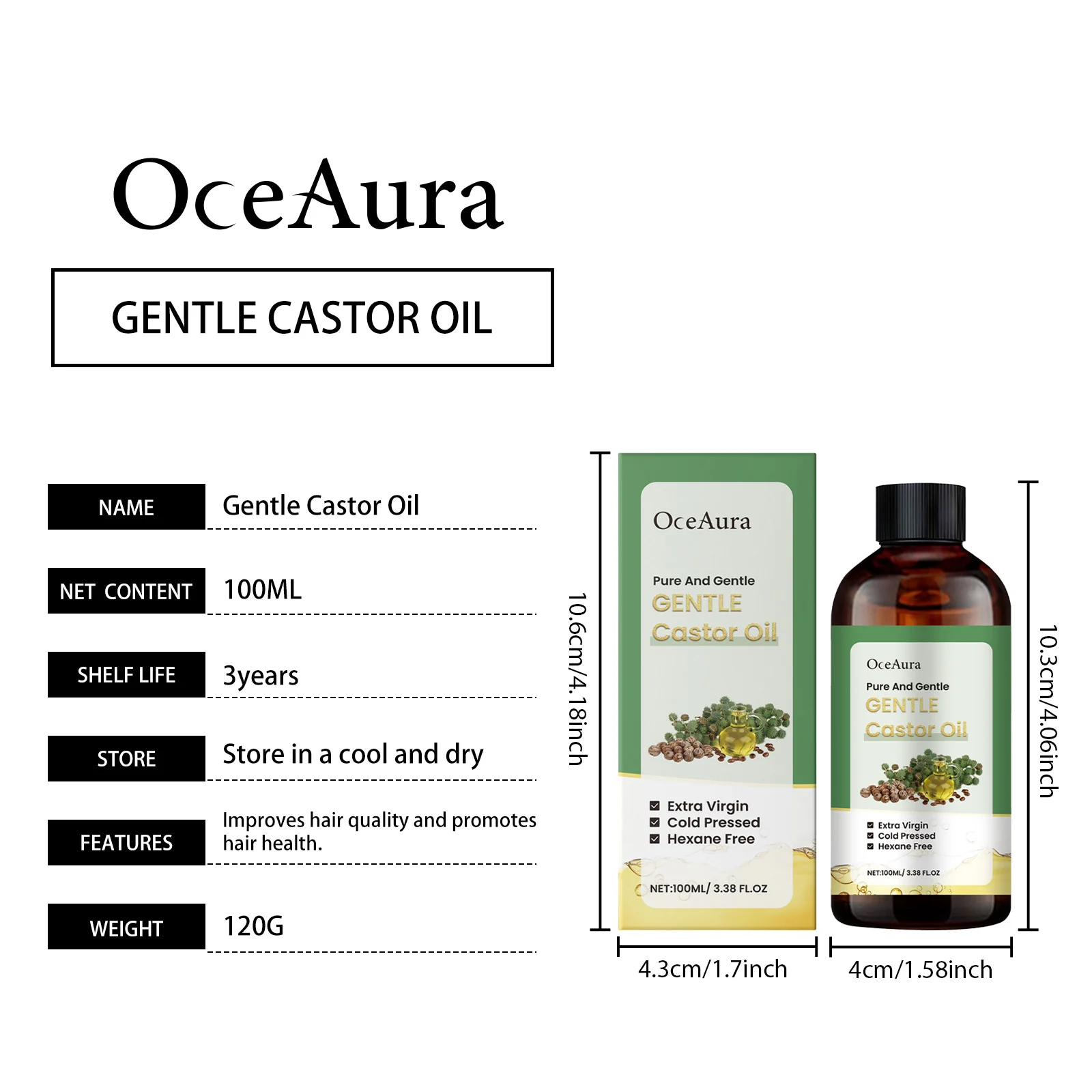 Castor Oil Multi-Effect Oil 100ml for Hair & Skin Nourishment Moisturizing Repair 1 castor oil multi effect oil 100ml cih xu3dh6es desc 1
