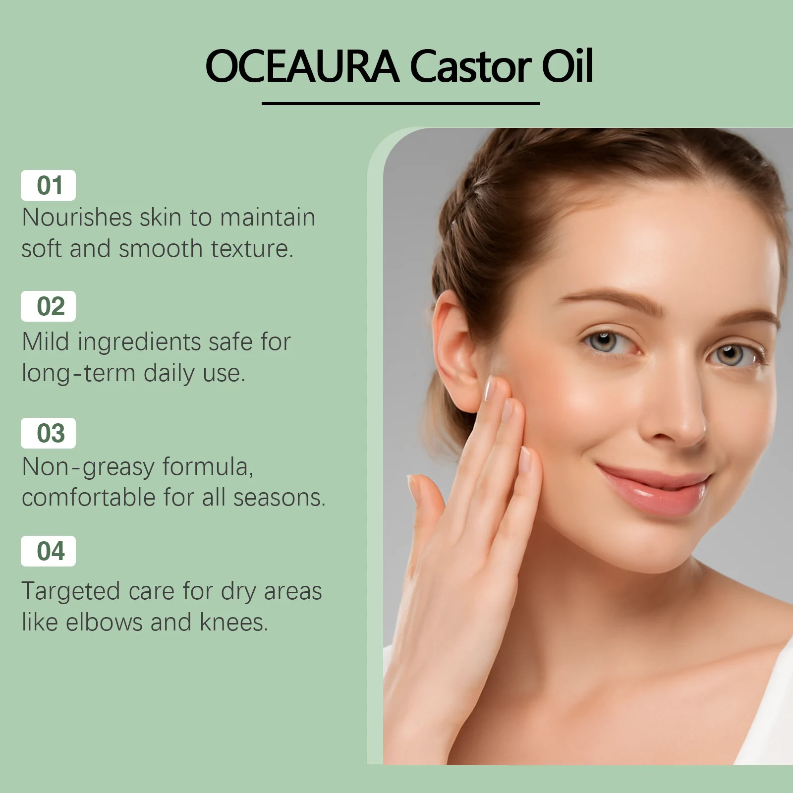 OceAura Castor Oil Roll-On Serum for Deep Hydration, Gentle Soothing & Nourishing 10 castor oil roll on serum der jx73njp6 desc 10