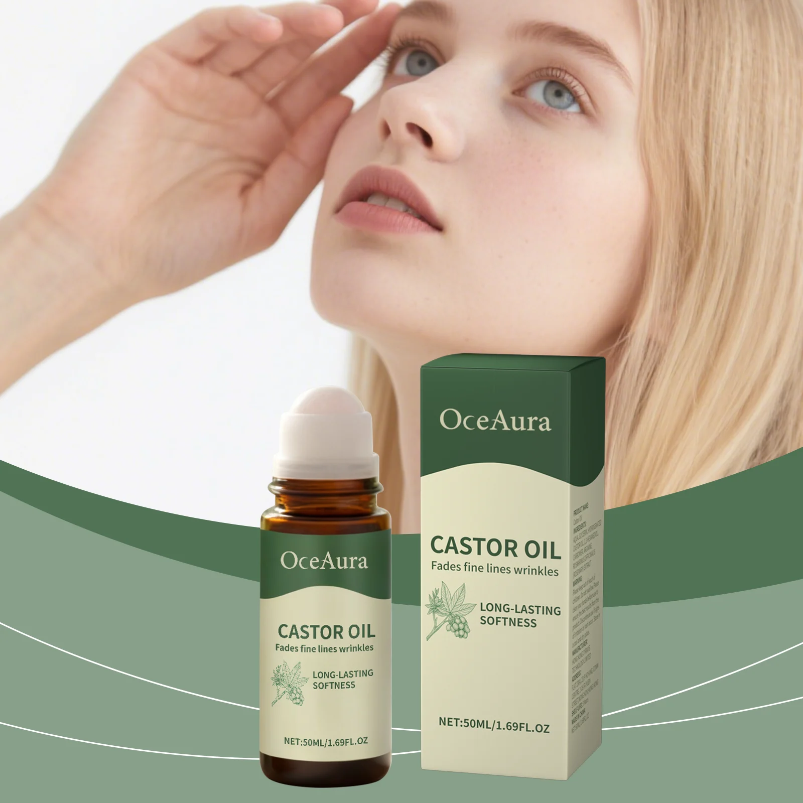 OceAura Castor Oil Roll-On Serum for Deep Hydration, Gentle Soothing & Nourishing 2 castor oil roll on serum der jx73njp6 desc 2