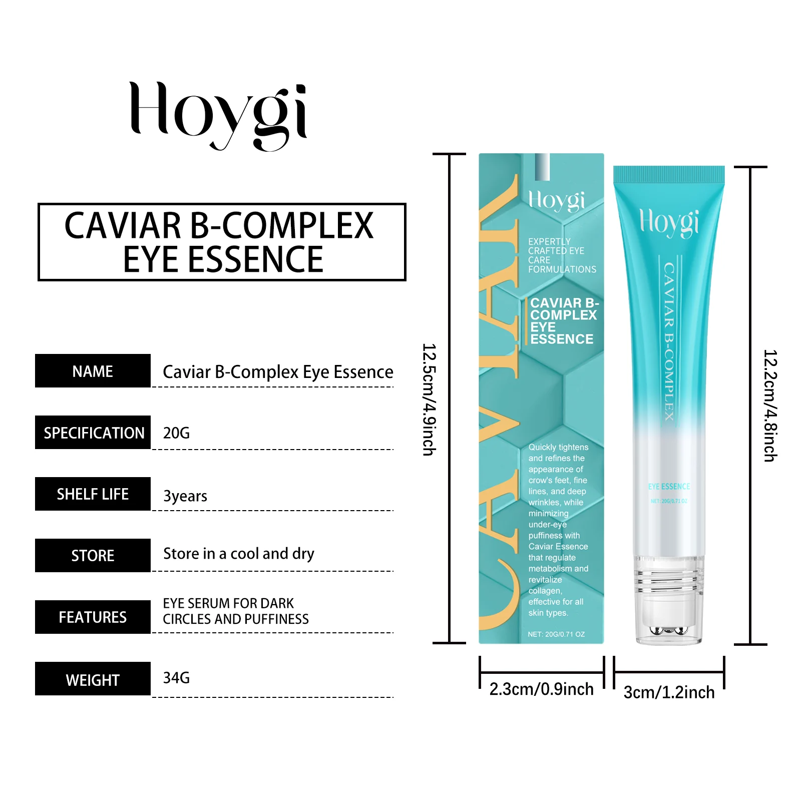 Hoygi Caviar B-Complex Eye Essence Serum - Hydrating, Firming, Reduces Fine Lines & Dark Circles 1 caviar eye essence serum cih v2xk6xks desc 1