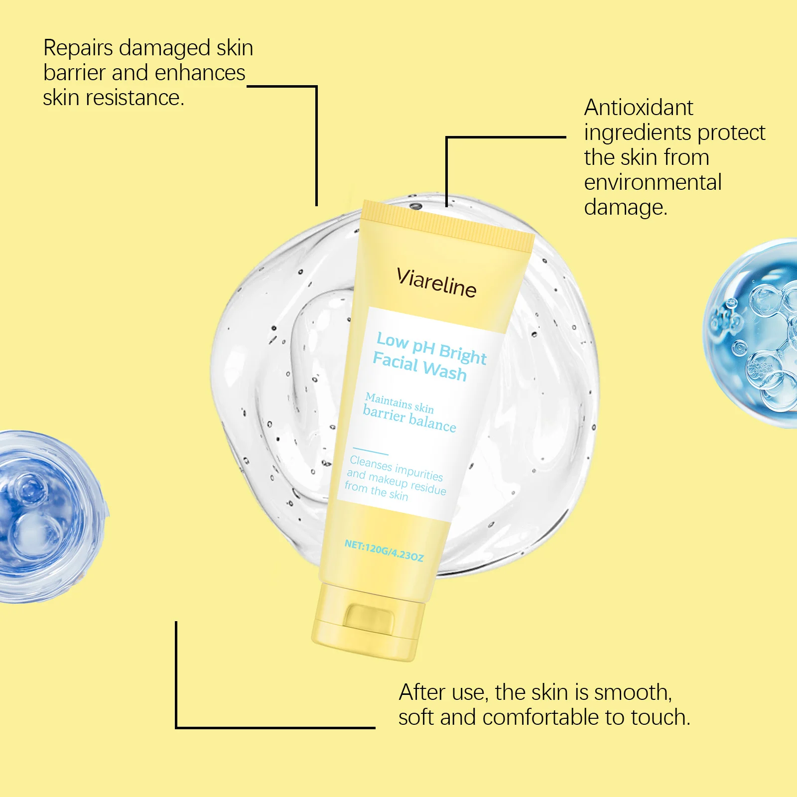 Centella Asiatica Facial Cleanser Gentle Brightening Cleansing Foam for All Skin Types 120g 7 centella asiatica gentle brightening facial cleanser 120g der xpgxjvbu desc 7