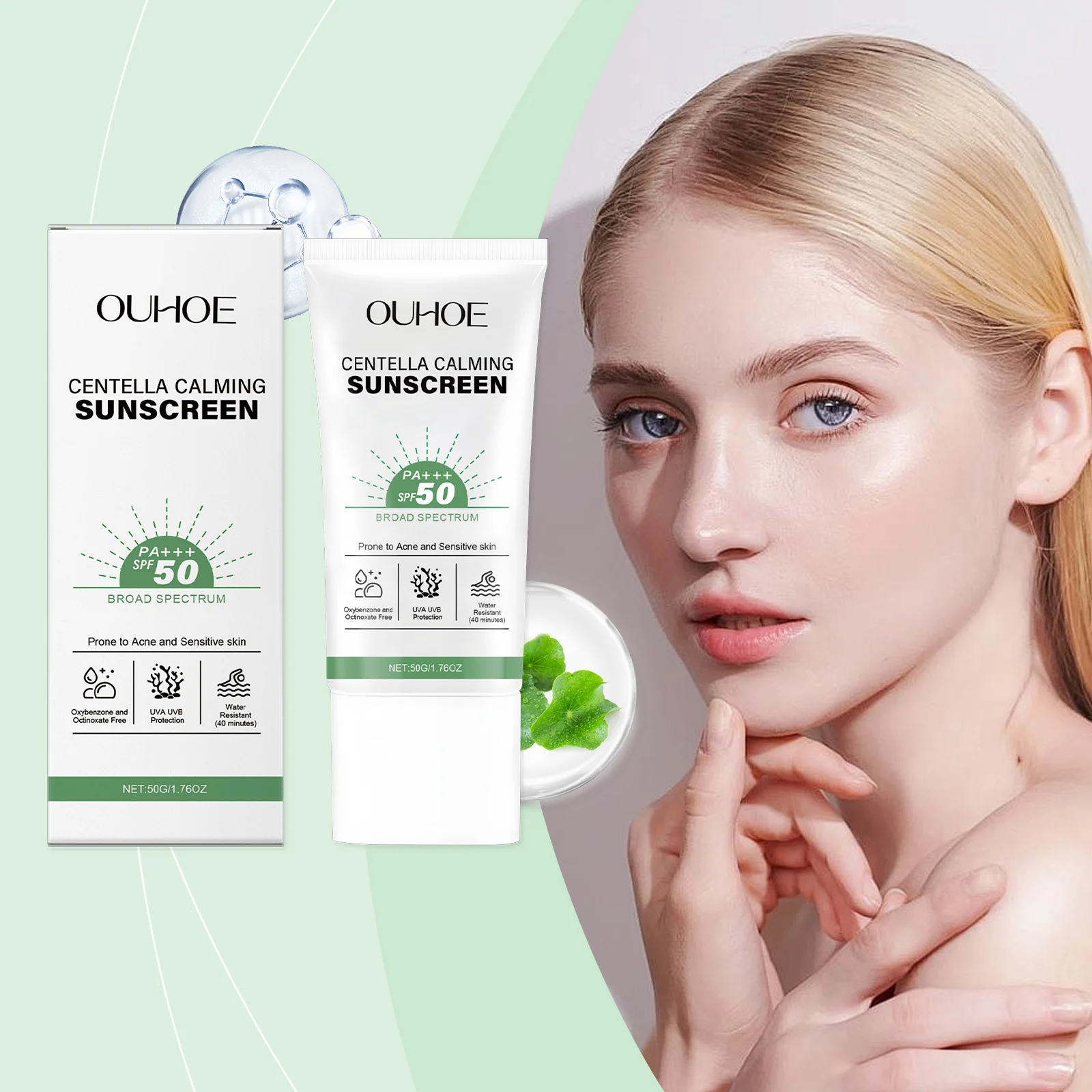 Centella Asiatica Sunscreen SPF50 PA+++ Broad Spectrum Face Sunscreen 50g 2 centella asiatica spf50 pa broad spectrum face sunscreen 50g der bf6pwt52 desc 2