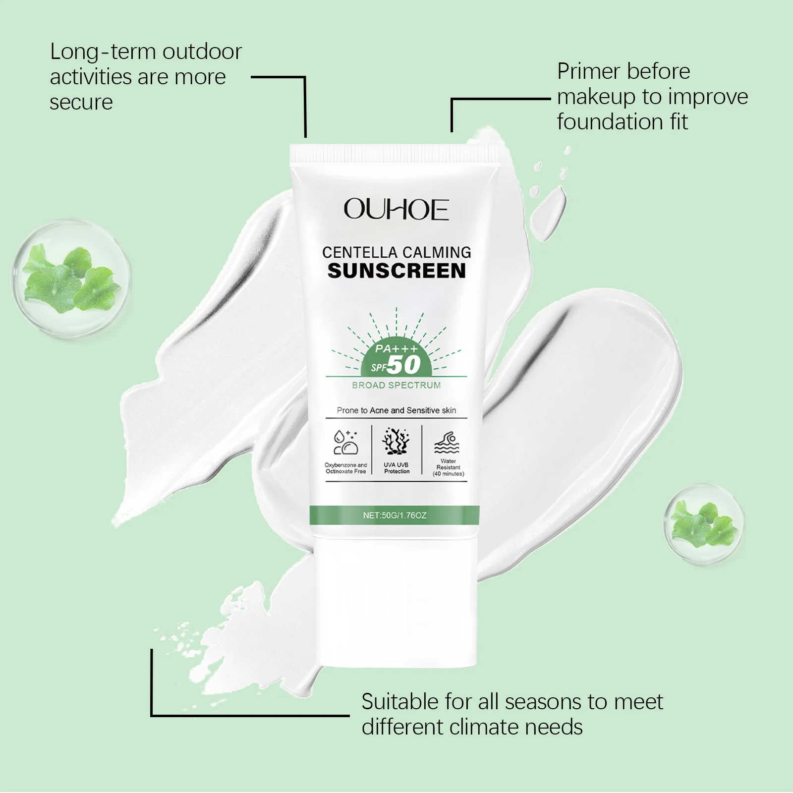 Centella Asiatica Sunscreen SPF50 PA+++ Broad Spectrum Face Sunscreen 50g 7 centella asiatica spf50 pa broad spectrum face sunscreen 50g der bf6pwt52 desc 7