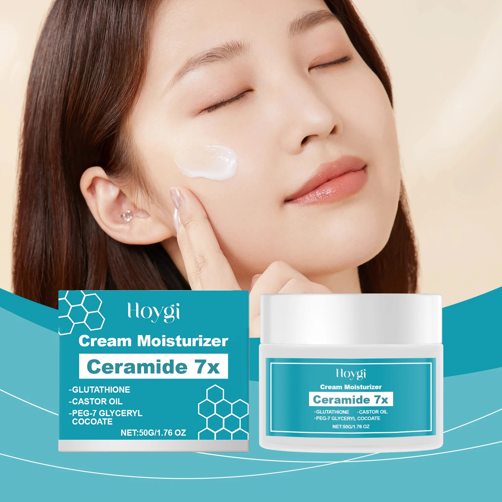Ceramide Glutathione Moisturizing Cream 50g Anti-Aging Face Cream with Castor Oil 2 ceramide glutathione moisturizing cream 50g cih 6cg5fgmj desc 2