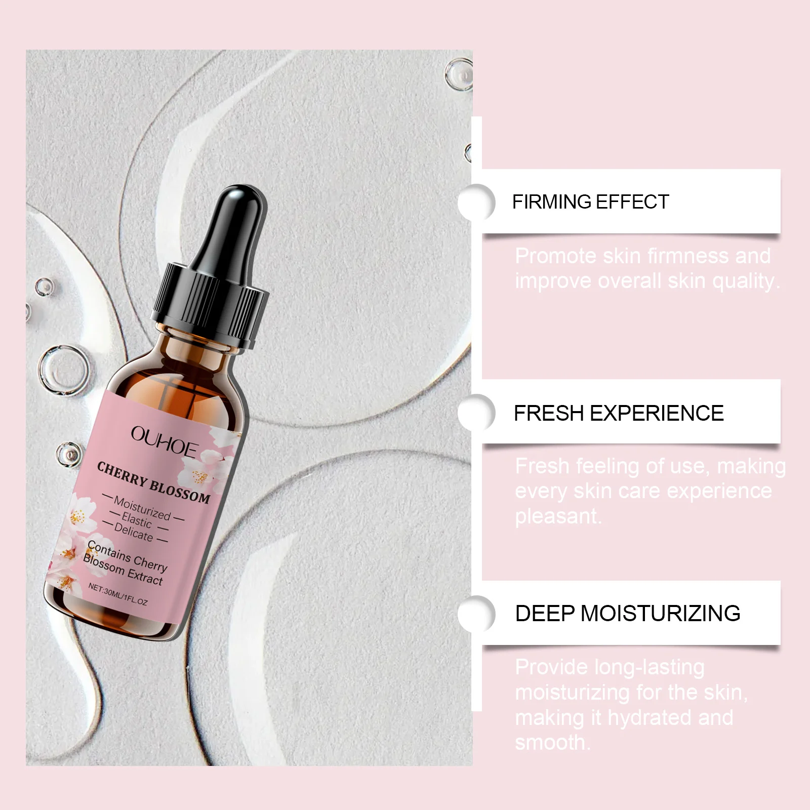 OUHOE Cherry Blossom Essential Oil for Face Moisturizing, Firming, and Wrinkle Reduction 7 cherry blossom essential oil cih h7gjakh9 desc 7