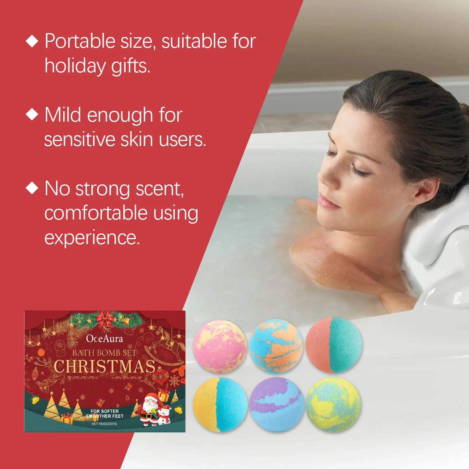 Christmas Bath Bomb with Colorful Bubbles Gentle Cleansing Moisturizing 180g 5 christmas bath bomb colorful bubbles gentle cleansing 180g der 79gy4dtg desc 5