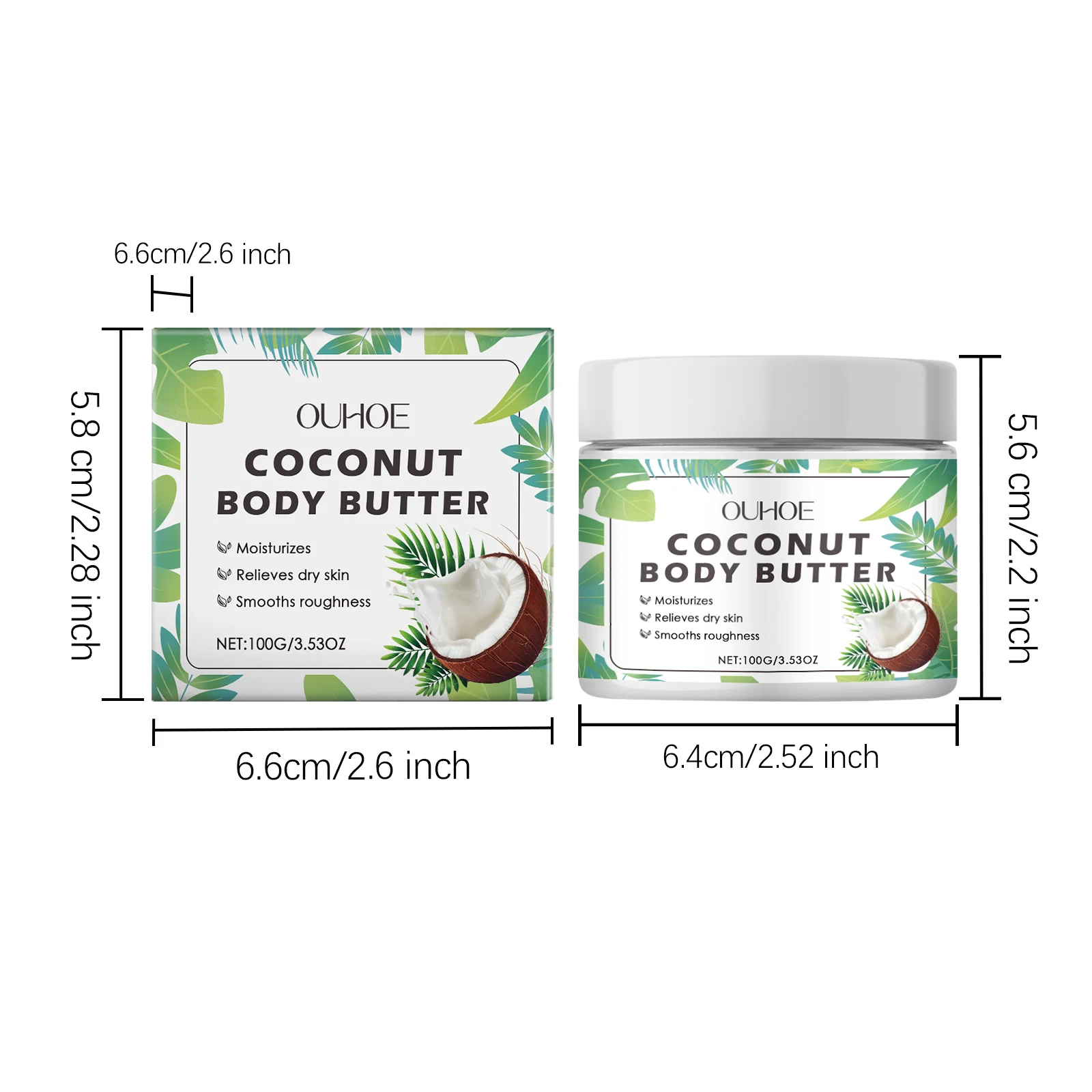 Coconut Body Butter Moisturizing Lotion 100g Deeply Nourishing & Hydrating for Dry Skin 1 coconut body butter moisturizing lotion 100g der hp65ycd7 desc 1
