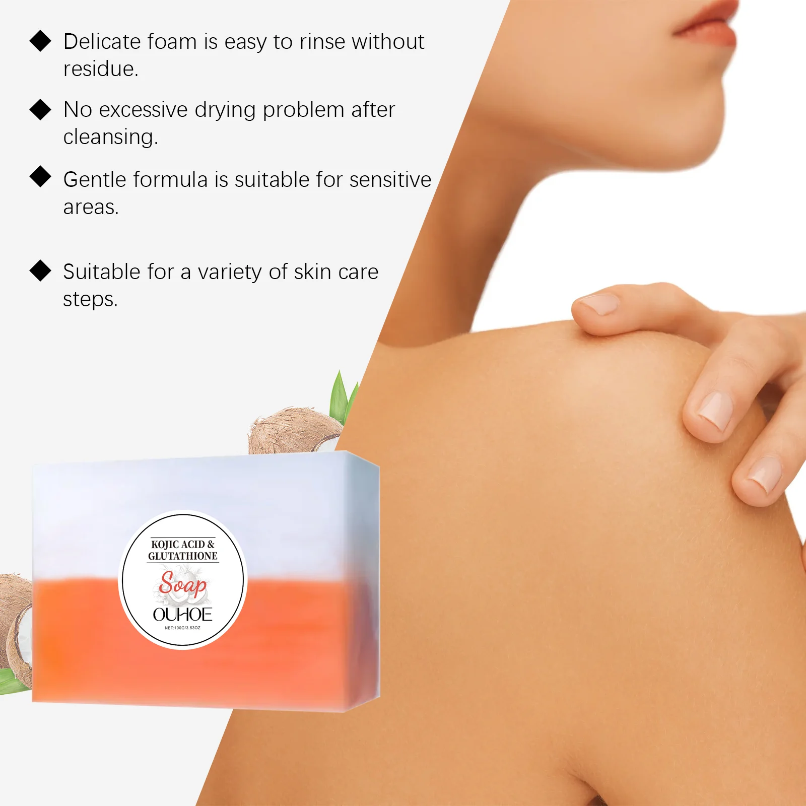 Coconut Cleansing Bar Gentle Formula for Face and Body Moisturizing Soap 100g 5 coconut cleansing bar gentle formula face body moisturizing soap der yv7nmzrq desc 5