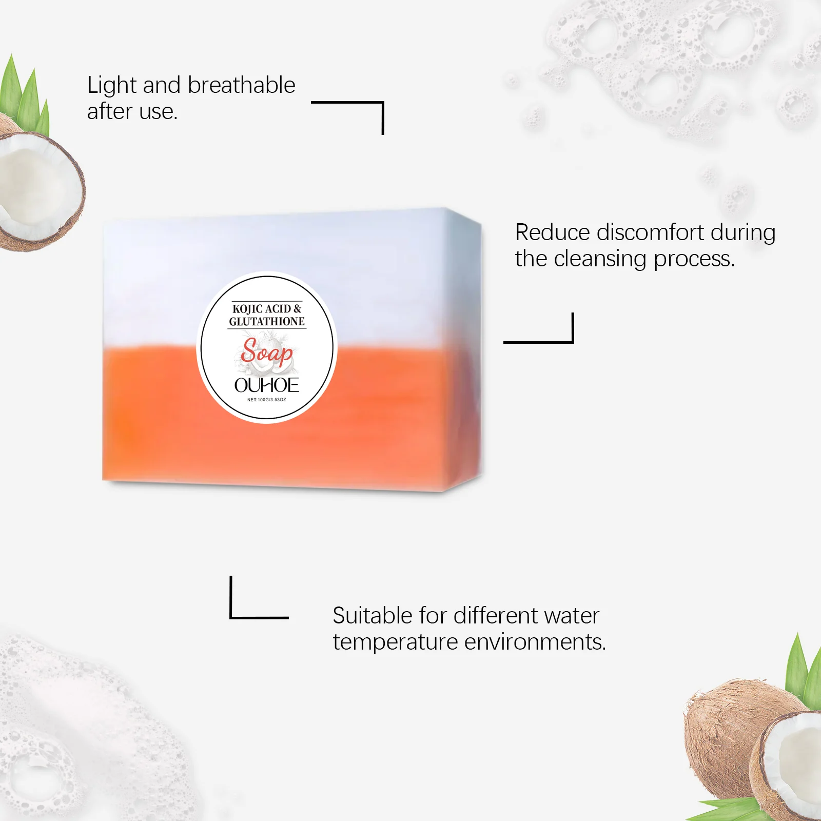 Coconut Cleansing Bar Gentle Formula for Face and Body Moisturizing Soap 100g 6 coconut cleansing bar gentle formula face body moisturizing soap der yv7nmzrq desc 6