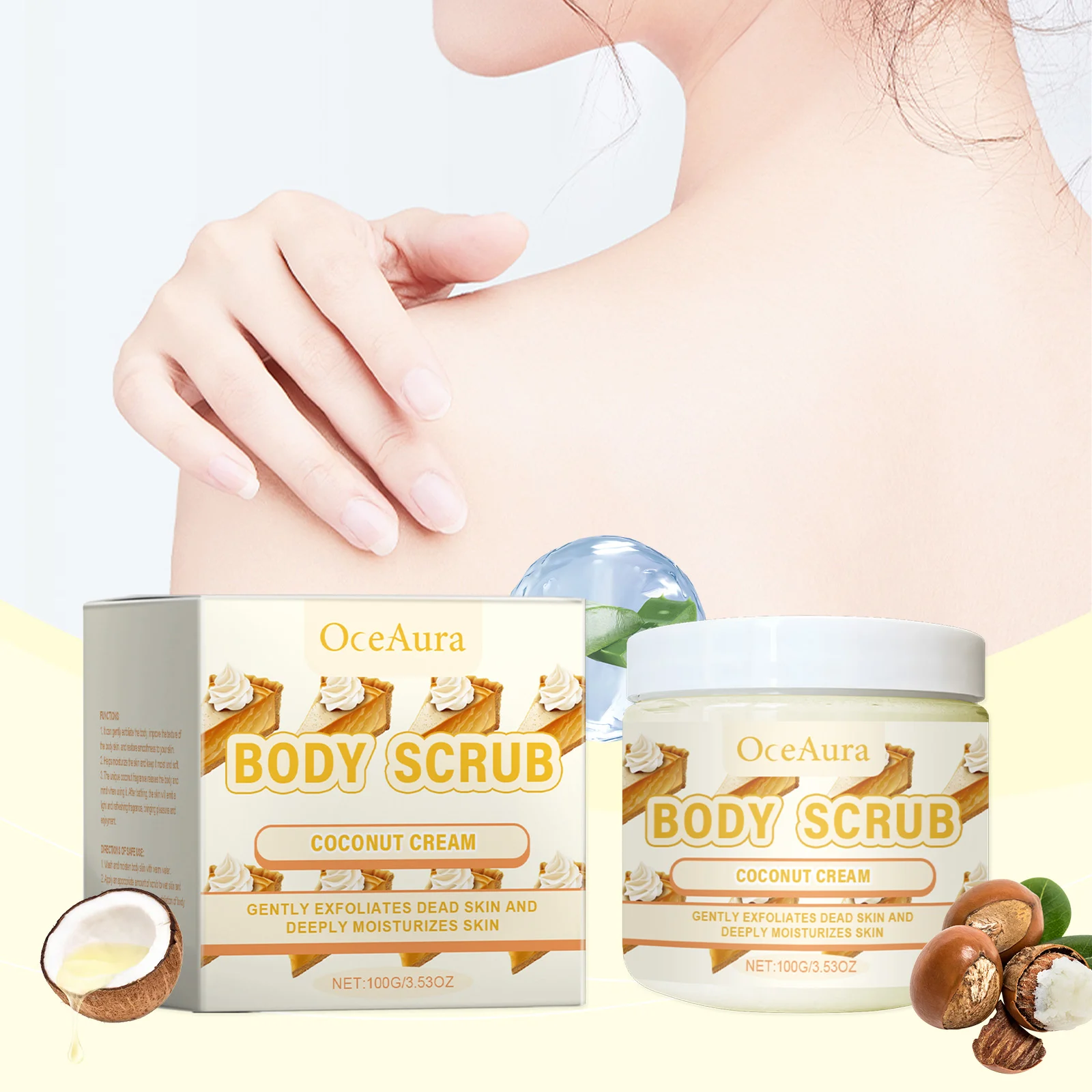 Coconut Cream Body Scrub Gently Exfoliates Dead Skin for Smooth & Radiant Skin 100g 2 coconut cream body scrub exfoliating smooth skin 100g cih 3wgqt6bz desc 2