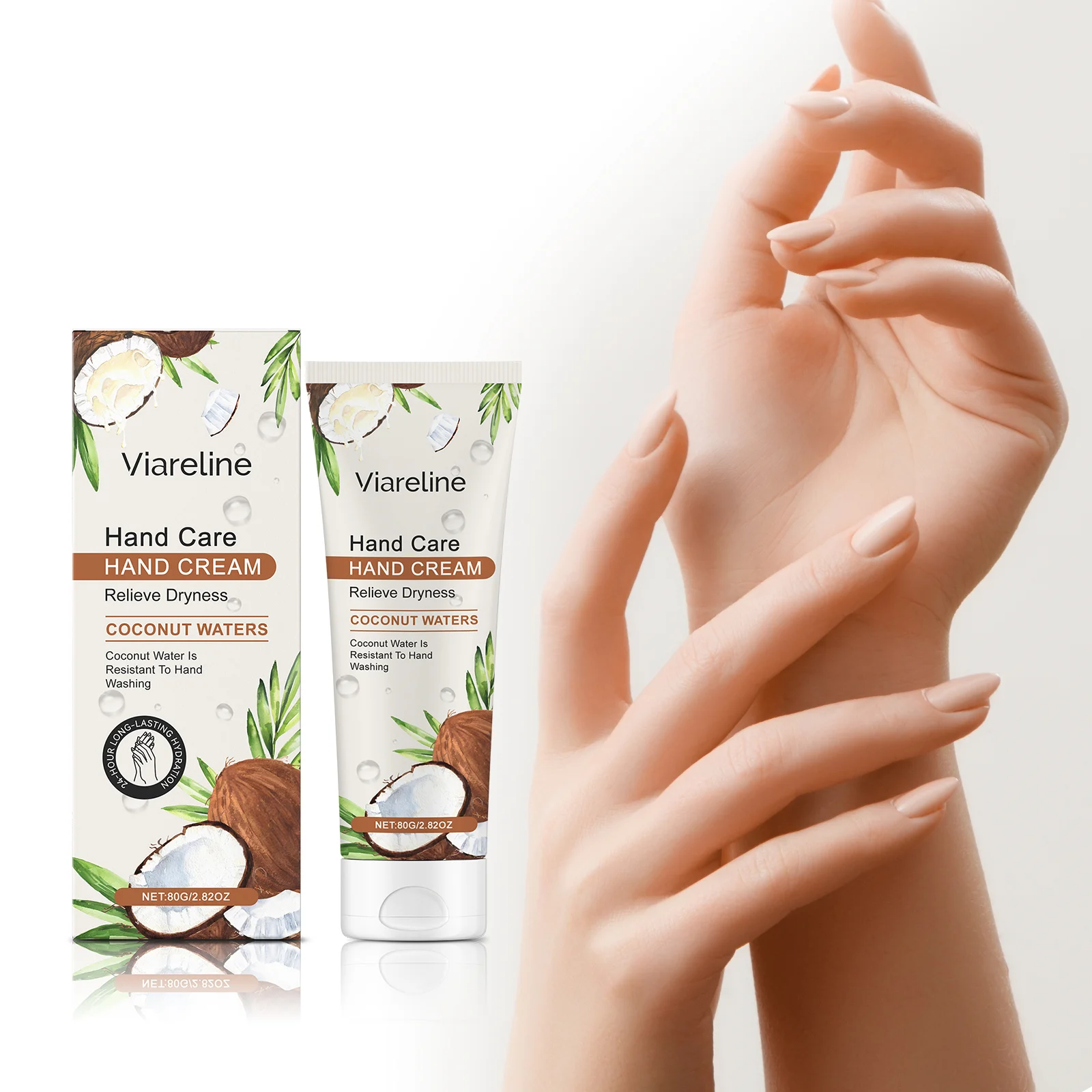Coconut Moisturizing Hand Cream 80g with Shea Butter & Glycerin for Dry Skin 2 coconut moisturizing hand cream 80g cih m8pm9pgv desc 2