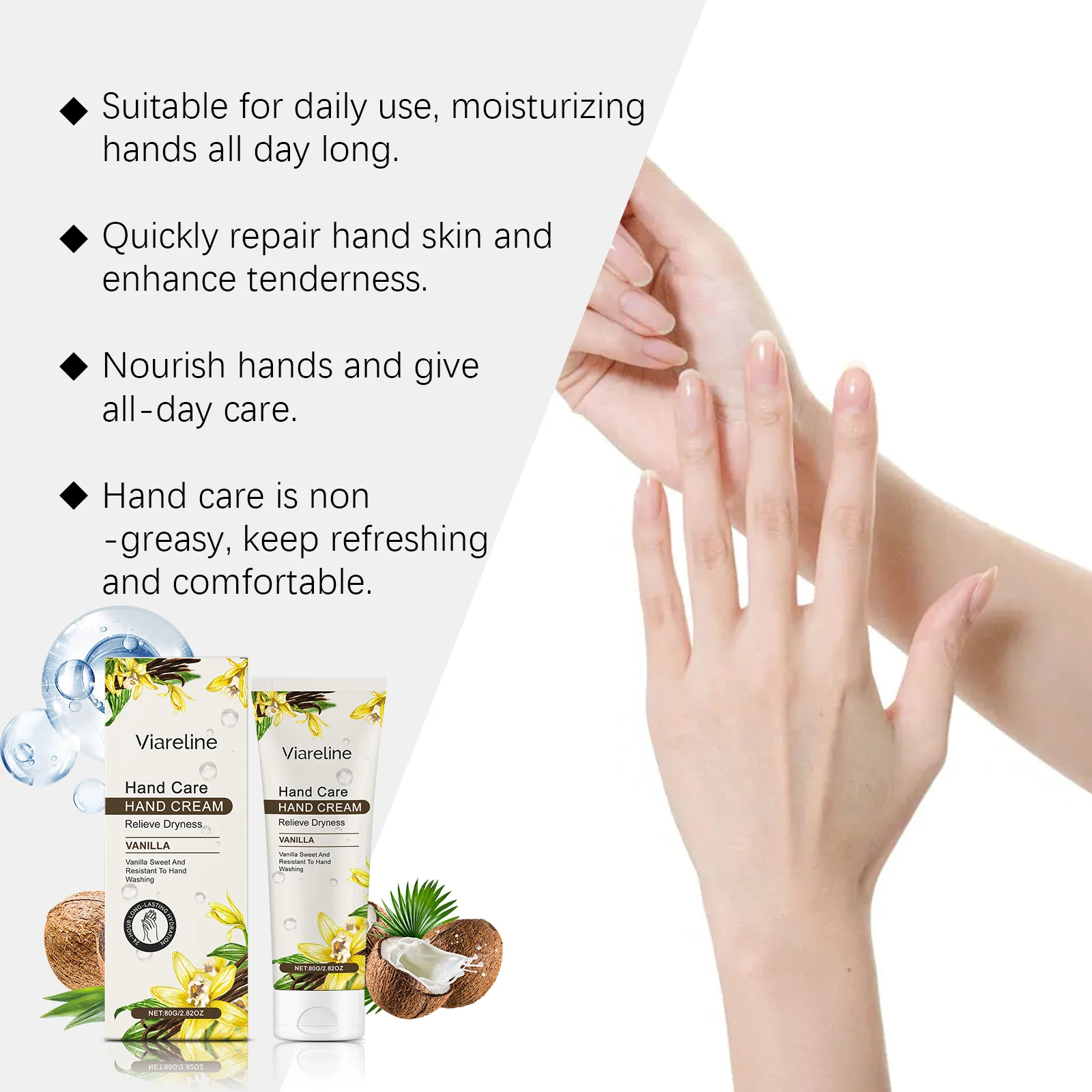 Coconut Moisturizing Hand Cream 80g with Shea Butter & Glycerin for Dry Skin 5 coconut moisturizing hand cream 80g cih m8pm9pgv desc 5