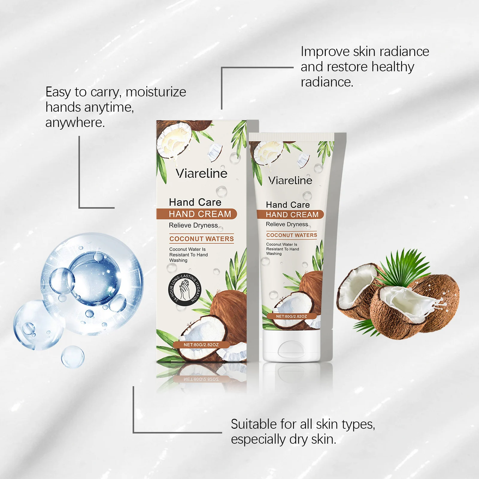 Coconut Moisturizing Hand Cream 80g with Shea Butter & Glycerin for Dry Skin 7 coconut moisturizing hand cream 80g cih m8pm9pgv desc 7