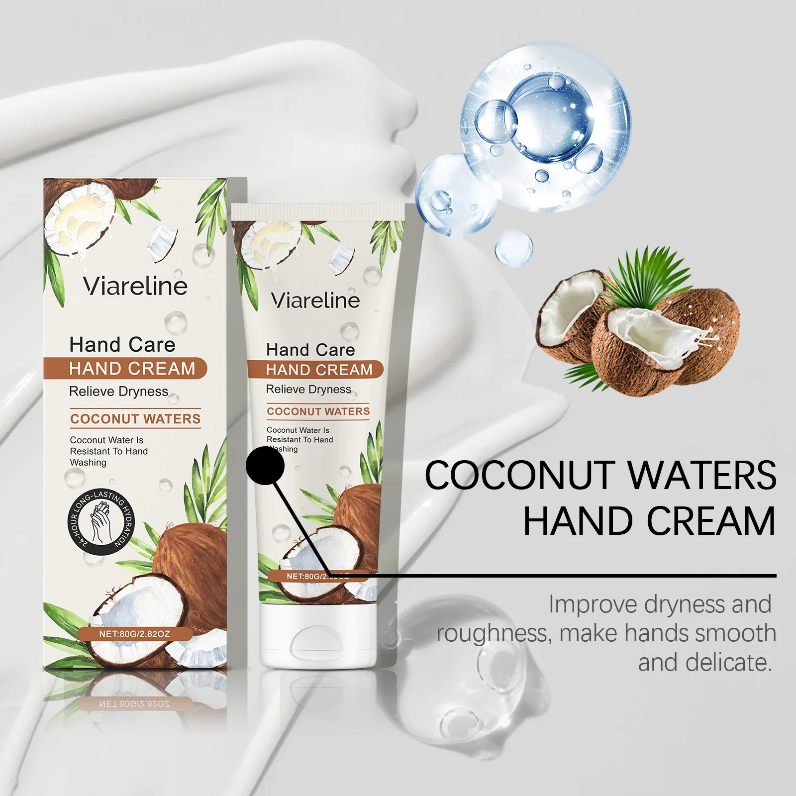 Coconut Moisturizing Hand Cream 80g with Shea Butter & Glycerin for Dry Skin 8 coconut moisturizing hand cream 80g cih m8pm9pgv desc 8