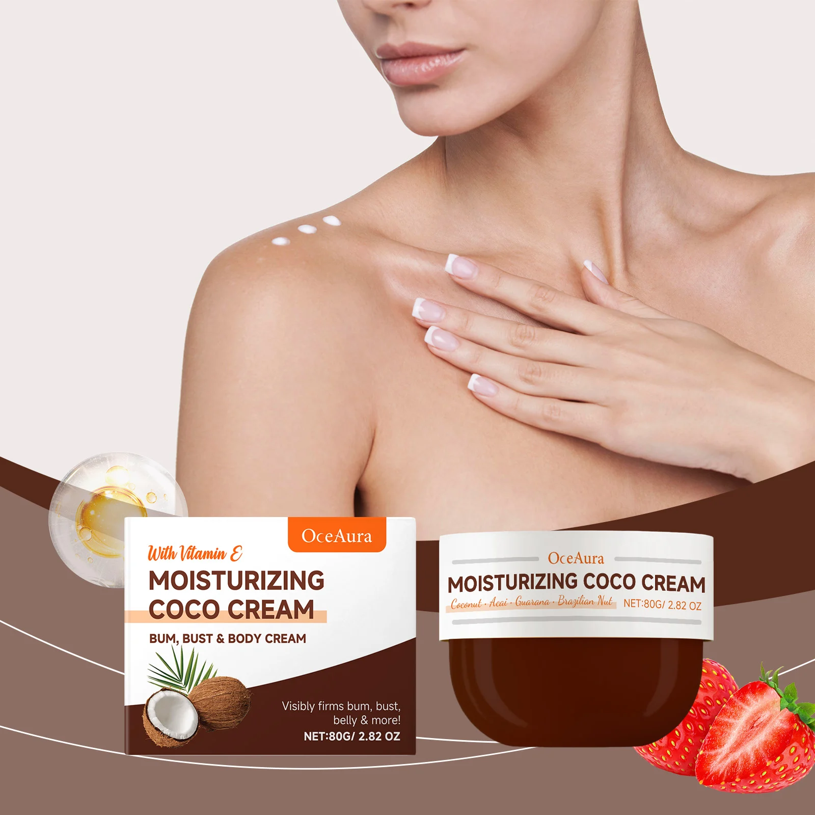 Coconut Oil Body Cream 80g for Deep Moisturizing, Firming Bum, Bust, Belly & Skin 2 coconut oil body cream 80g firming moisturizer cih pgady5sj desc 2