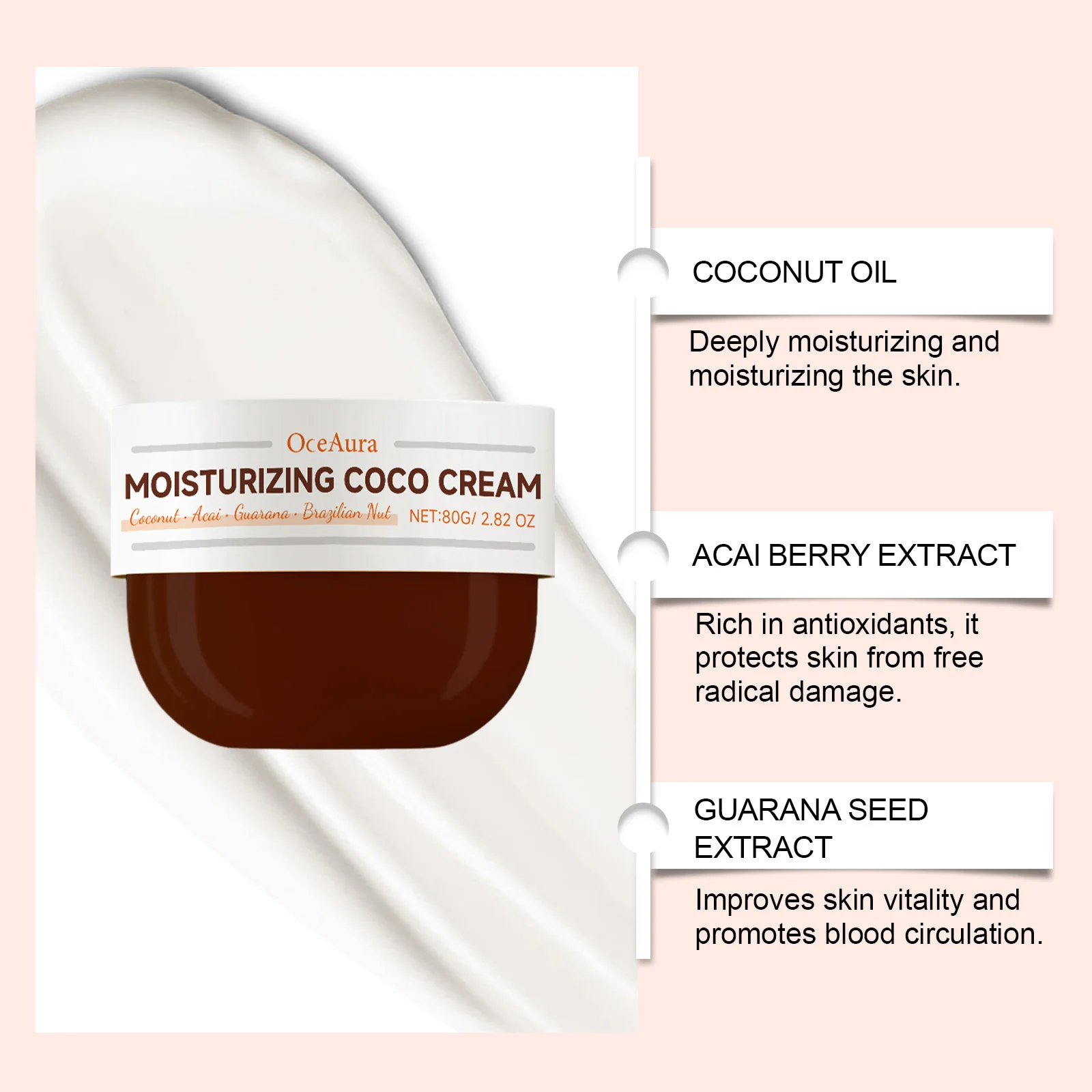Coconut Oil Body Cream 80g for Deep Moisturizing, Firming Bum, Bust, Belly & Skin 5 coconut oil body cream 80g firming moisturizer cih pgady5sj desc 5