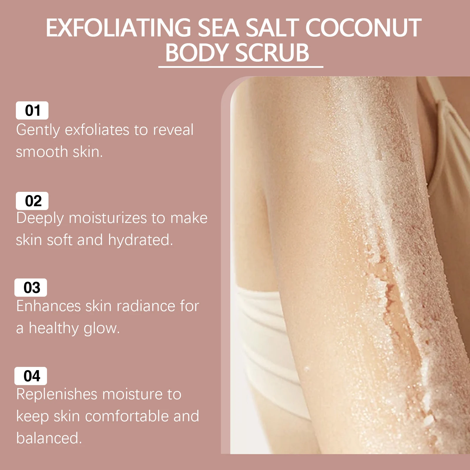 Coconut Sea Salt Body Scrub 120g - Gentle Exfoliation & Deep Moisturizing for Smooth Skin 10 coconut sea salt body scrub 120g cih nq447v9u desc 10