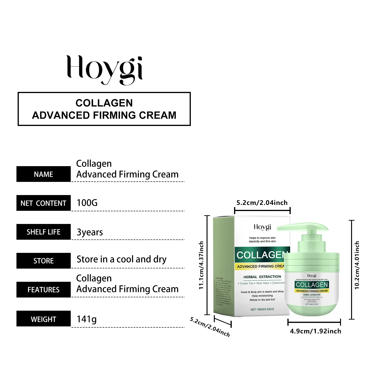 Collagen Body Cream 100g Firming & Moisturizing Cream for All Skin Types 1 collagen body cream 100g firming moisturizing cih d4y2t5ra desc 1