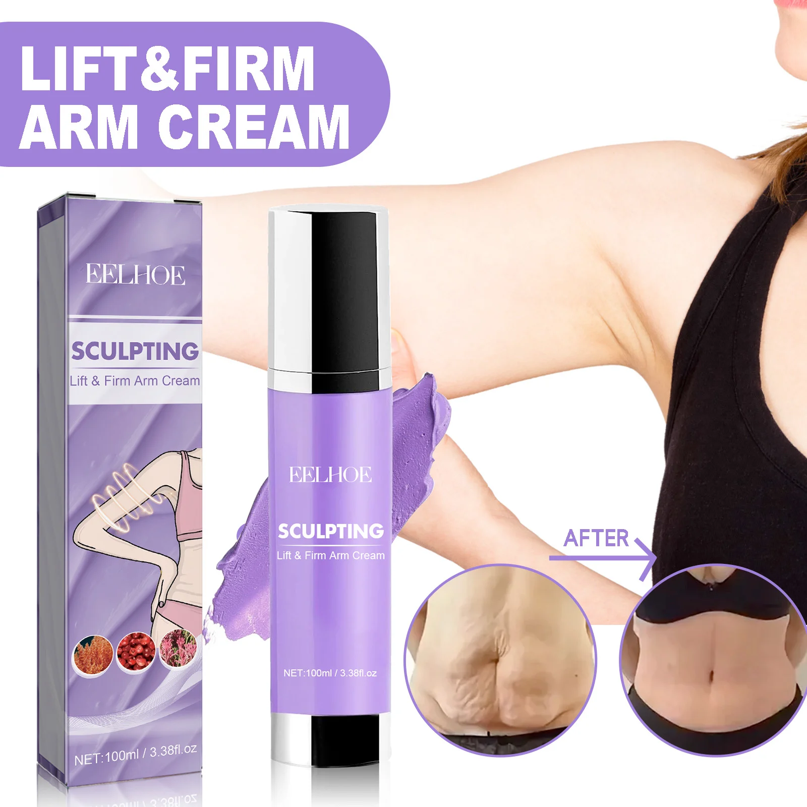 Collagen Body Cream Lift & Firm Anti-Cellulite Moisturizing Skin Tightening 100ml 1 collagen body cream lift firm anti cellulite 100ml cih bkhhb35t desc 1