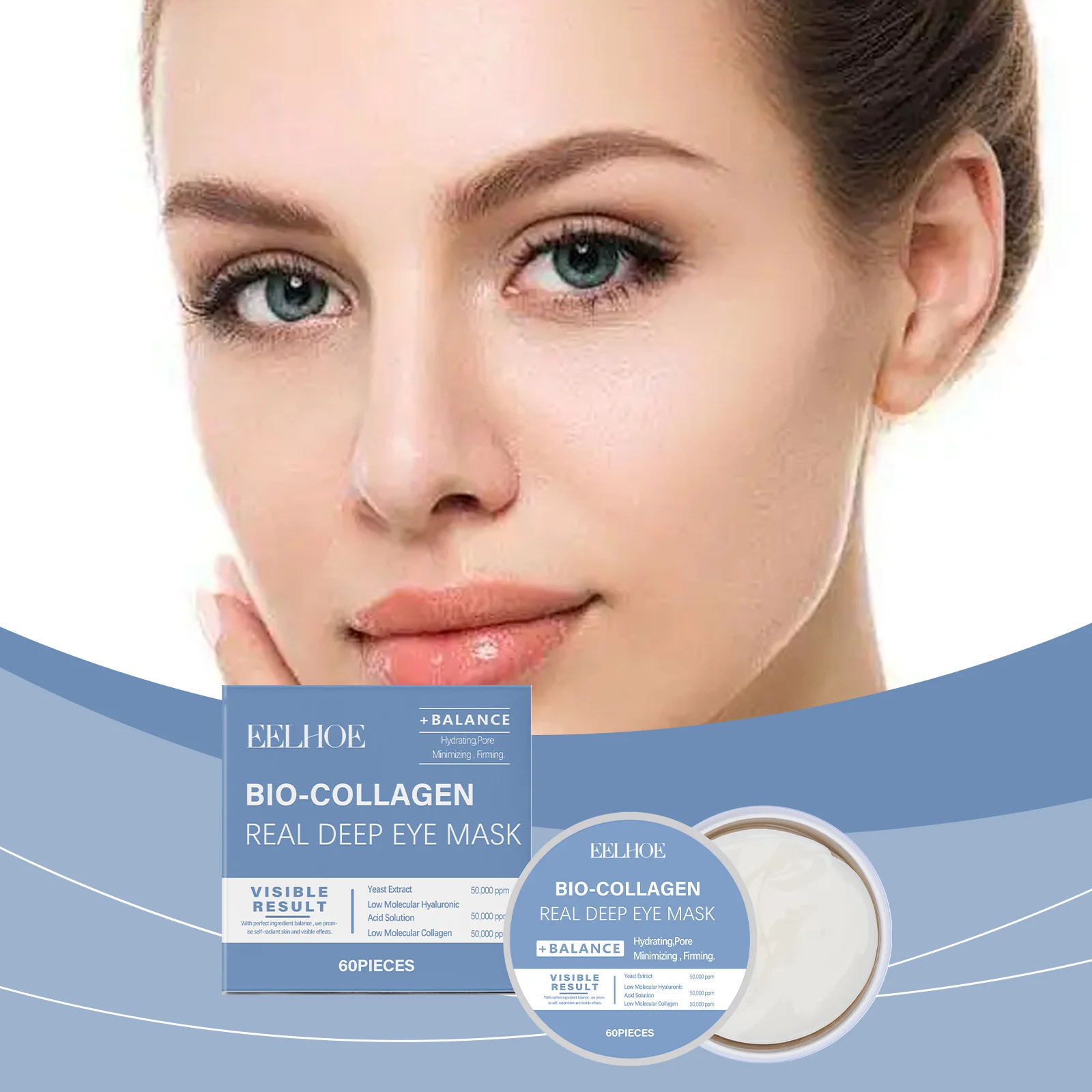 Collagen Eye Mask 60 Pieces Hydrating Firming Anti-Aging Under Eye Patches 2 collagen eye mask 60 pieces hydrating firming cih a9x2z58r desc 2