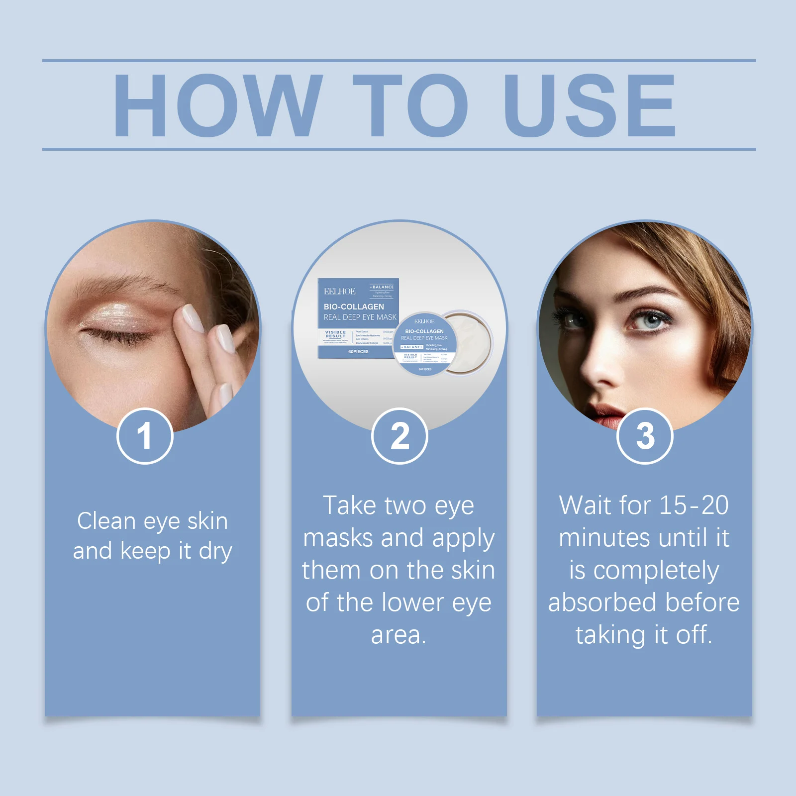 Collagen Eye Mask 60 Pieces Hydrating Firming Anti-Aging Under Eye Patches 4 collagen eye mask 60 pieces hydrating firming cih a9x2z58r desc 4