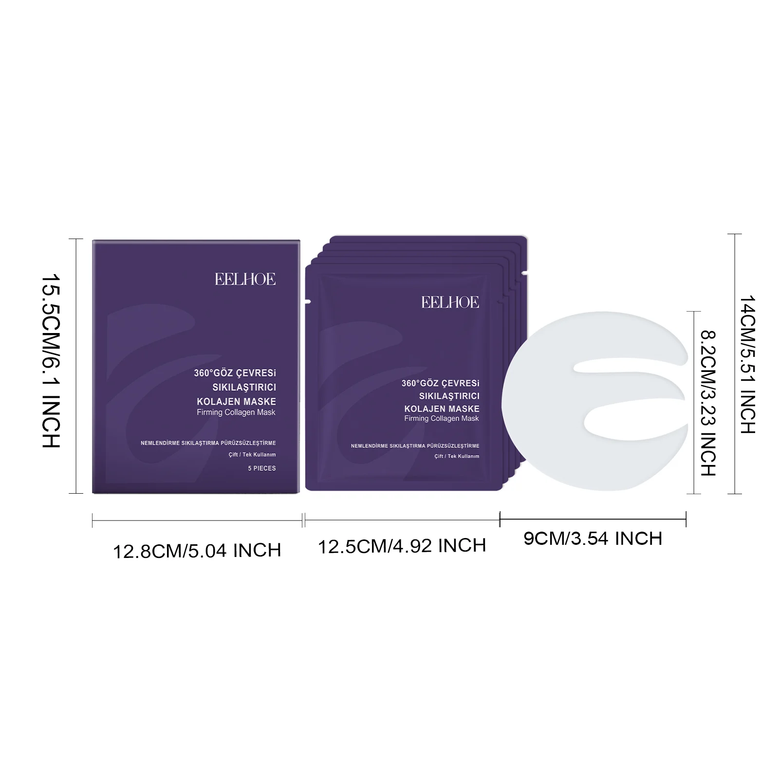 Collagen Eye Mask Patches - Firming & Hydrating Under Eye Treatment for Puffiness & Wrinkles - 5 Pcs 1 collagen eye mask patches firming hydrating cih 4fckybq8 desc 1