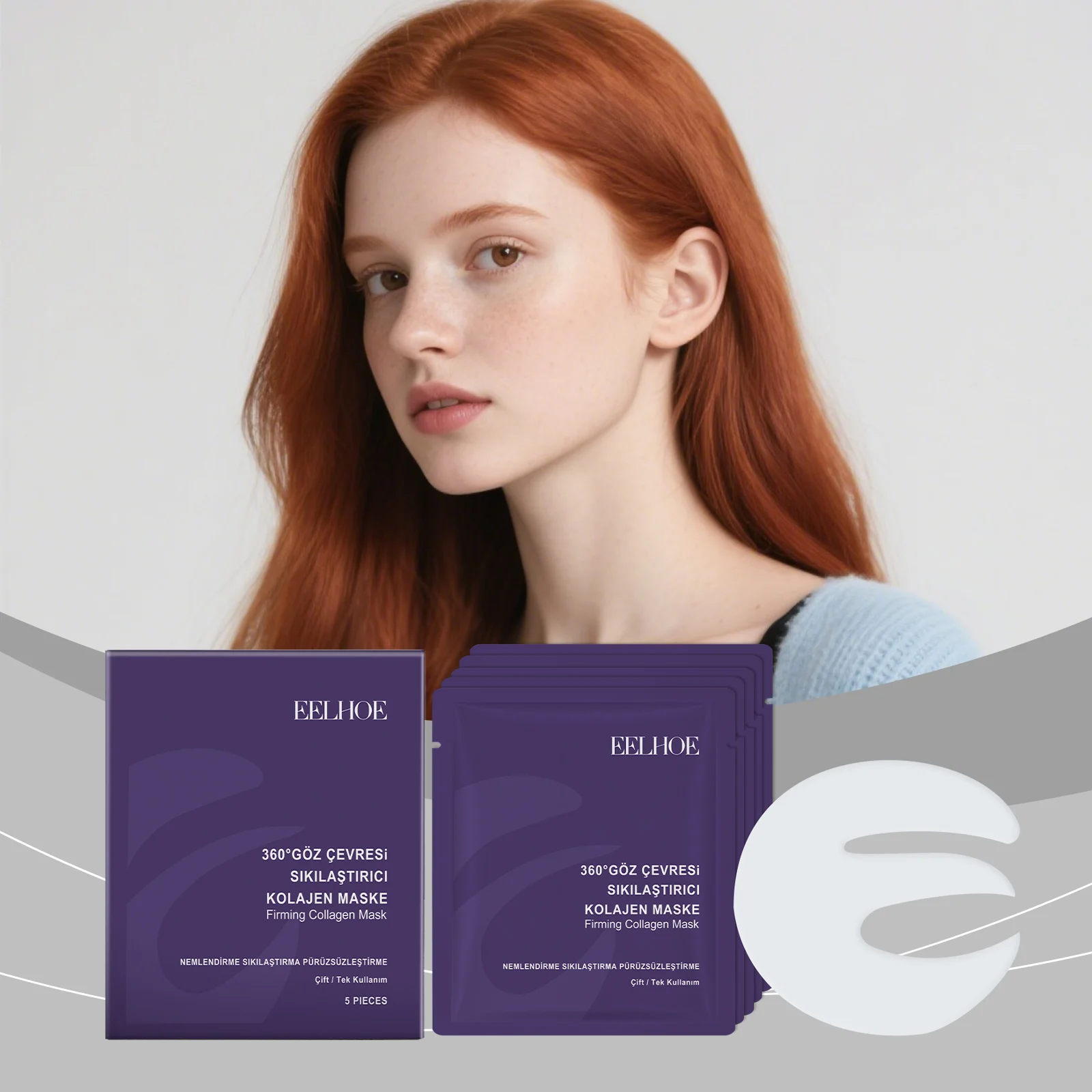 Collagen Eye Mask Patches - Firming & Hydrating Under Eye Treatment for Puffiness & Wrinkles - 5 Pcs 2 collagen eye mask patches firming hydrating cih 4fckybq8 desc 2