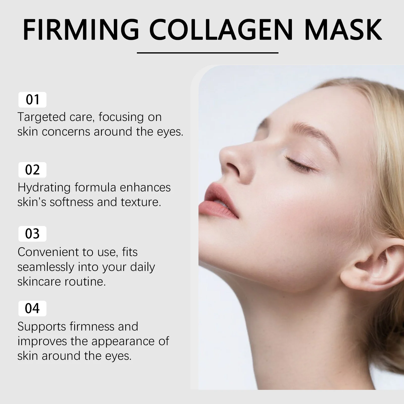 Collagen Eye Mask Patches - Firming & Hydrating Under Eye Treatment for Puffiness & Wrinkles - 5 Pcs 6 collagen eye mask patches firming hydrating cih 4fckybq8 desc 6