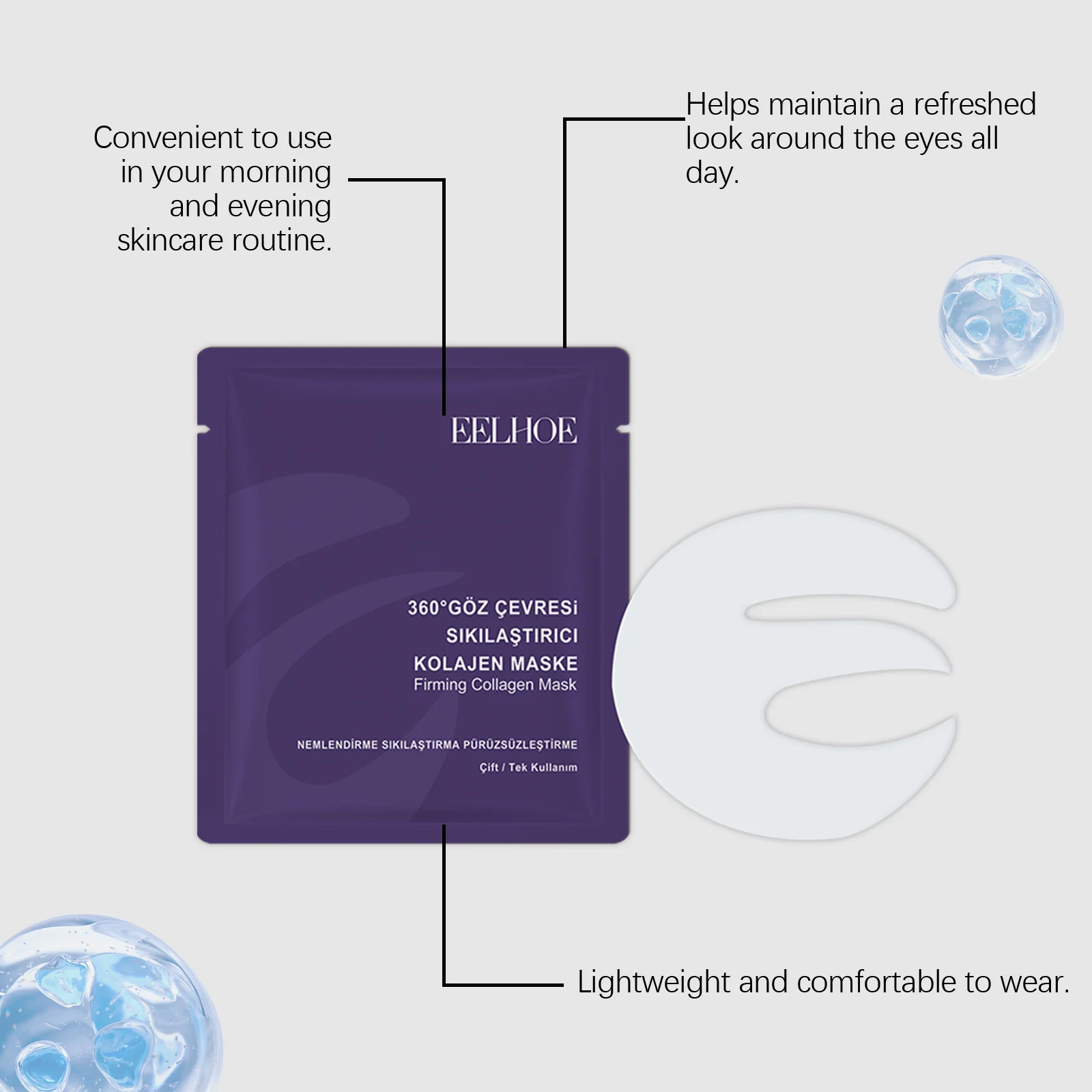 Collagen Eye Mask Patches - Firming & Hydrating Under Eye Treatment for Puffiness & Wrinkles - 5 Pcs 7 collagen eye mask patches firming hydrating cih 4fckybq8 desc 7