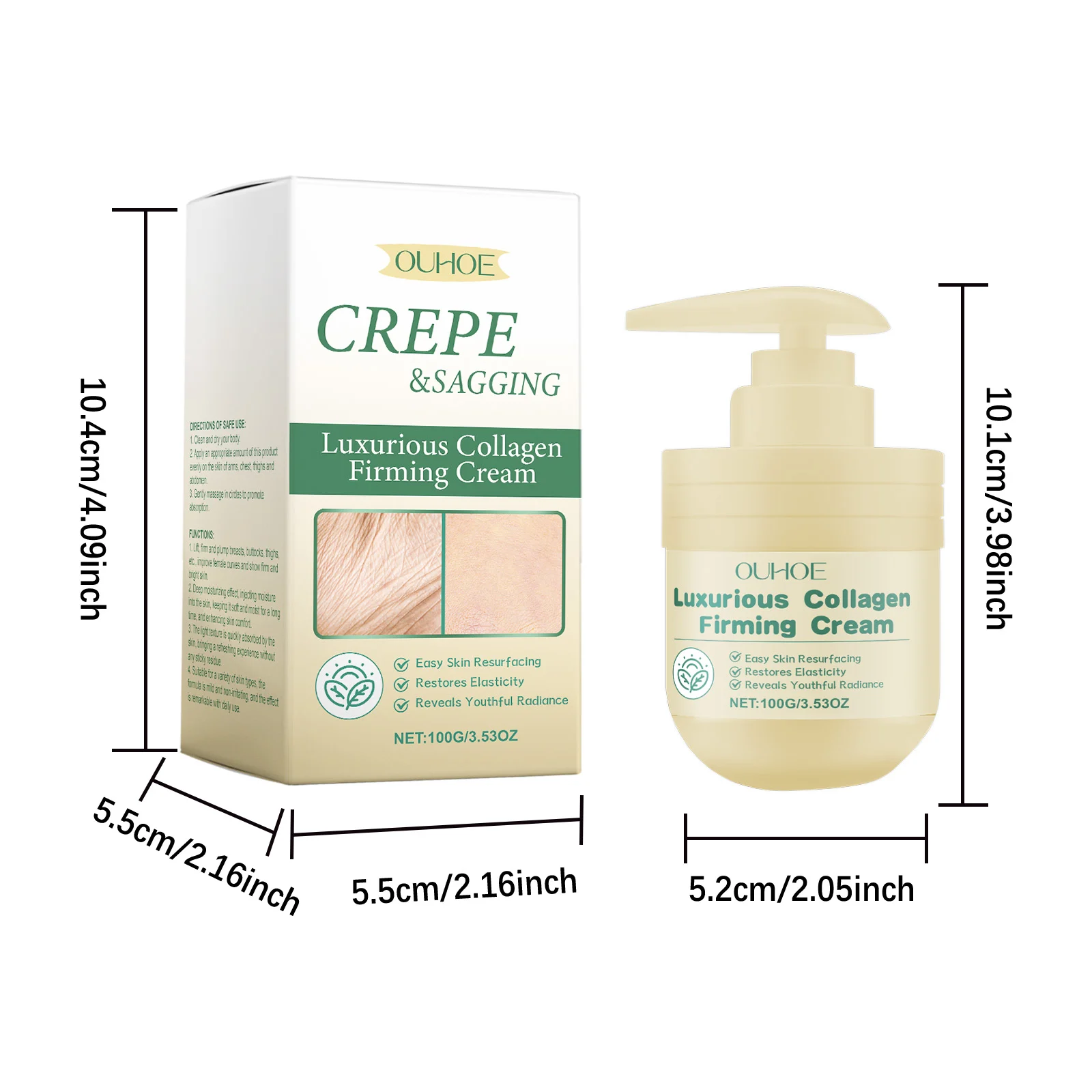 Collagen Firming Body Cream 100g with Hyaluronic Acid & Niacinamide for Deep Moisturizing & Anti-Aging 1 collagen firming body cream 100g cih yxebxz2s desc 1