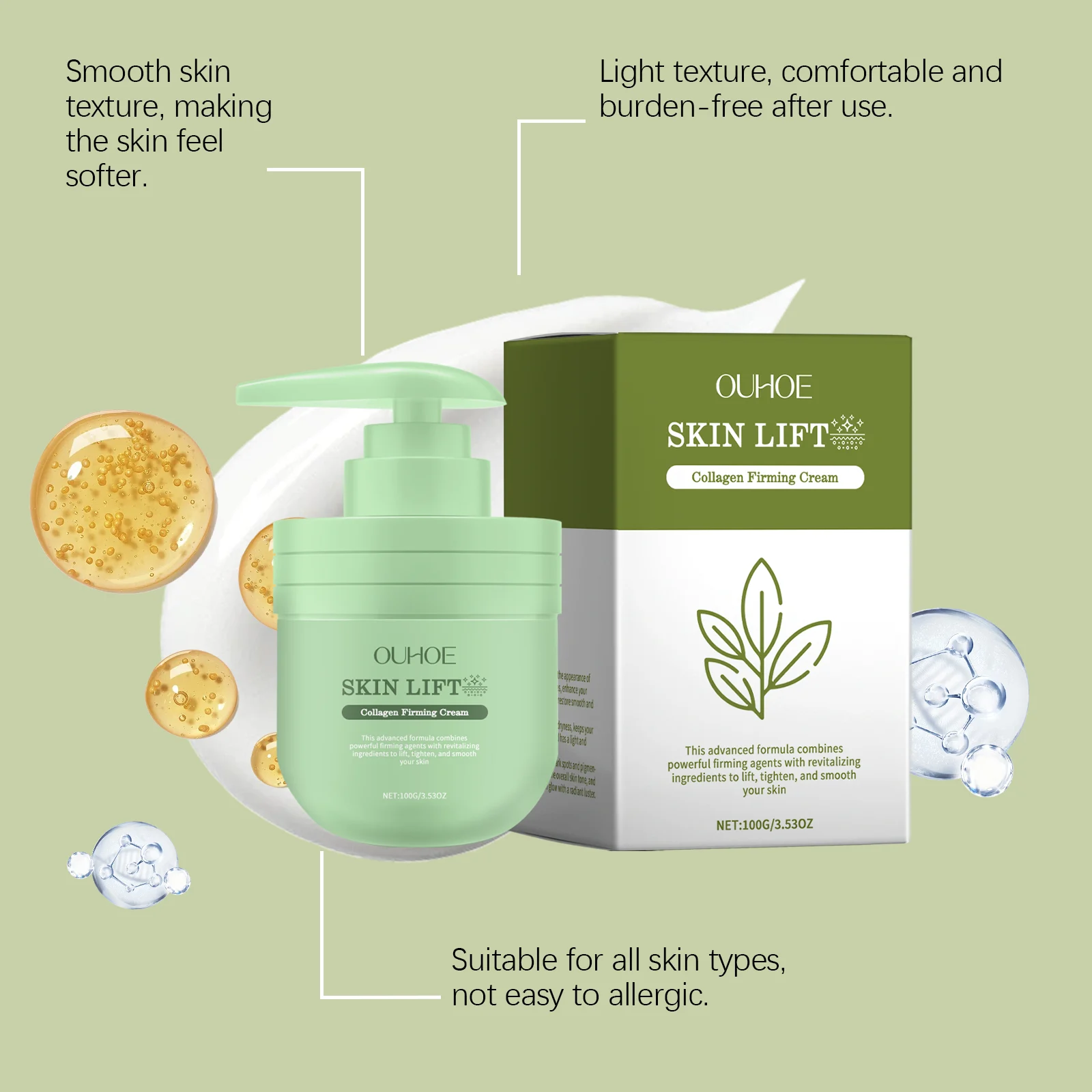 Collagen Firming Cream 100g Deeply Hydrating Anti-Wrinkle Body Moisturizer for Firmer, Brighter Skin 7 collagen firming cream 100g cih emj4wyss desc 7