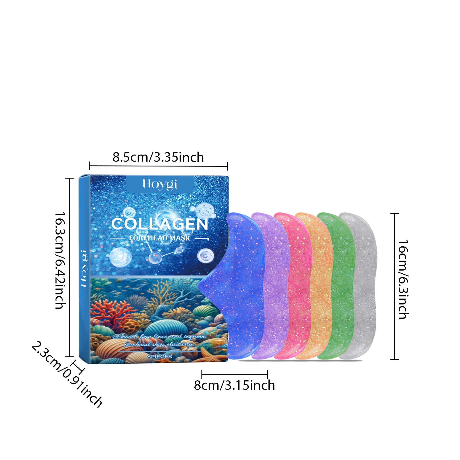 Collagen Forehead Mask 6 Packs (16*8cm) Hydrate & Smooth Fine Lines 1 collagen forehead mask 6 packs hydrate smooth fine lines cih c62c4jwy desc 1