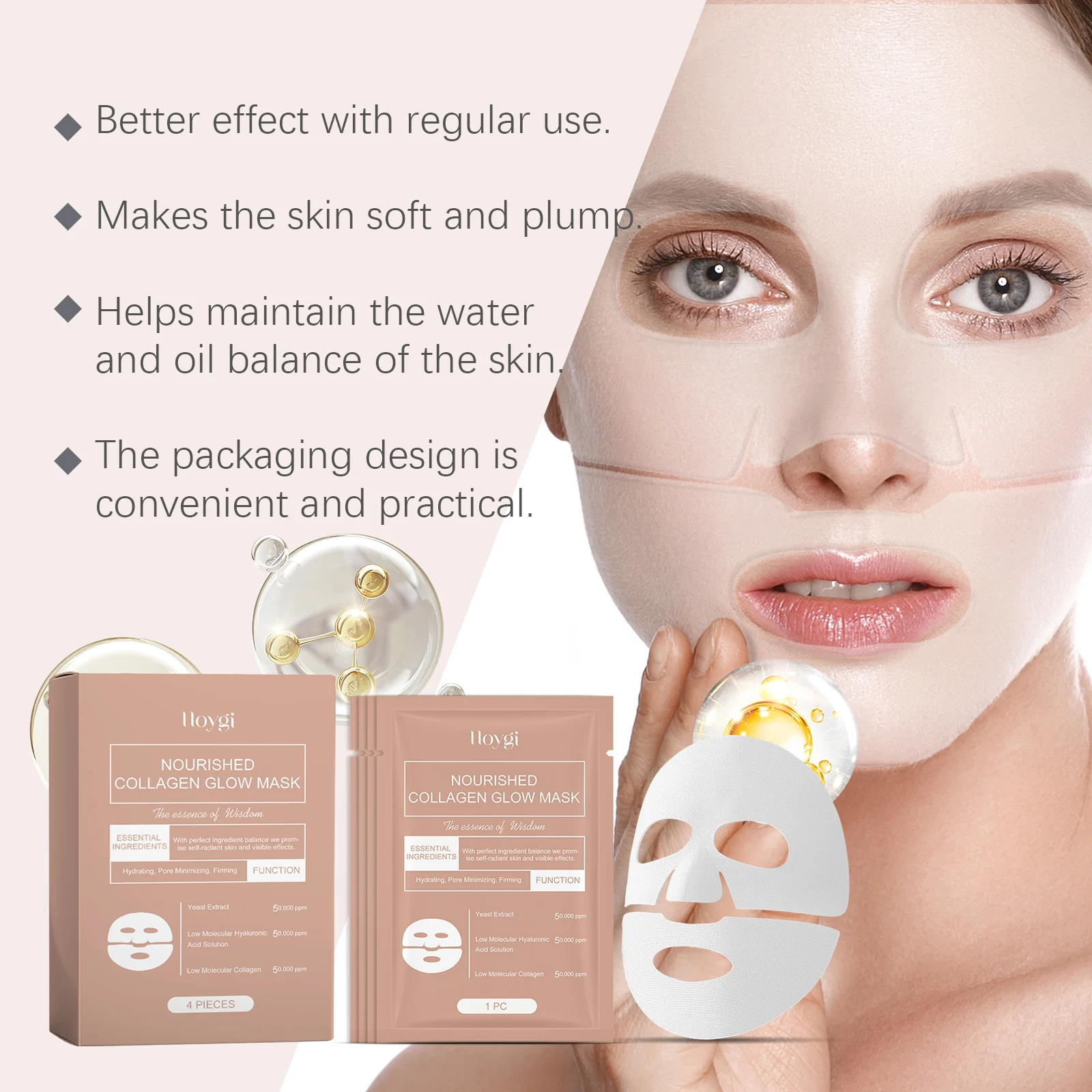 Collagen Hydrating Face Mask Deep Moisturizing Pore Minimizing Firming 4pcs 5 collagen hydrating face mask deep moisturizing 4pcs cih pzd9mzmf desc 5