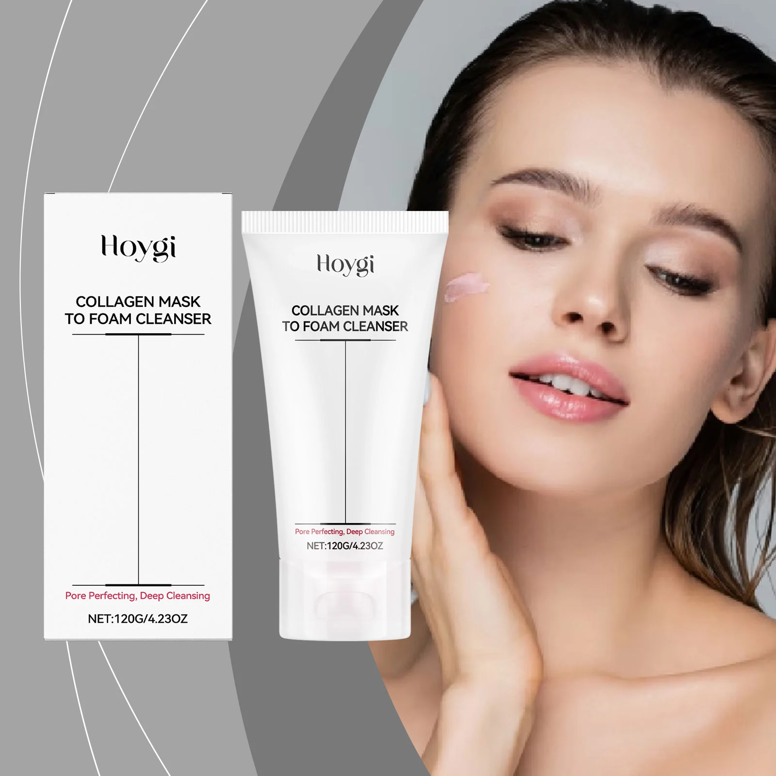 Hoygi Collagen Hydrating Foam Cleanser | Pore Perfecting & Moisturizing 2 collagen hydrating foam cleanser cih 4avrqysm desc 2