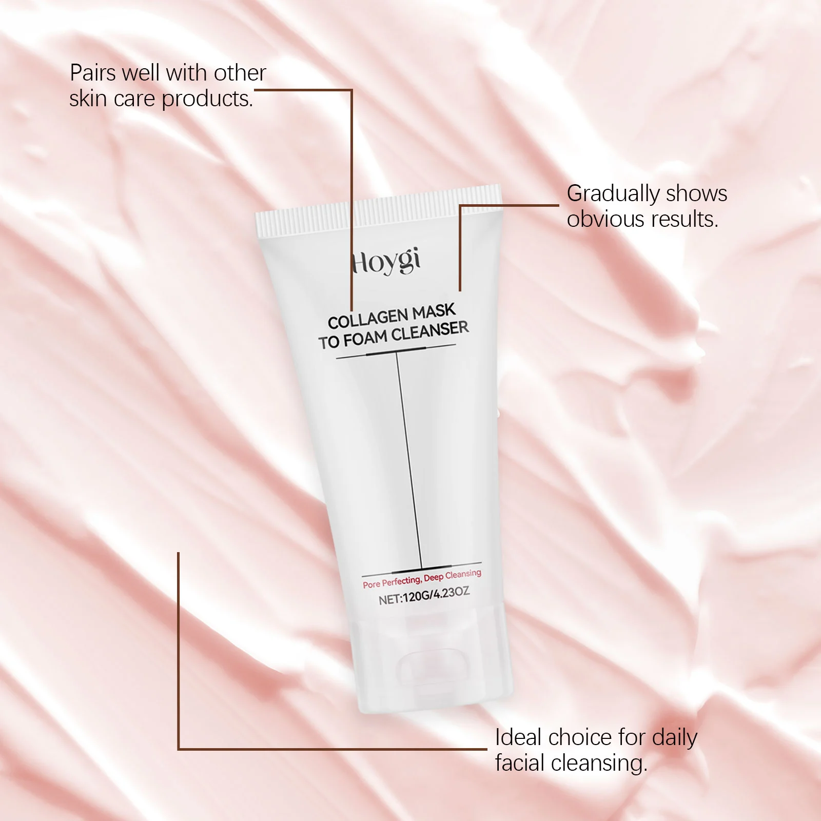 Hoygi Collagen Hydrating Foam Cleanser | Pore Perfecting & Moisturizing 7 collagen hydrating foam cleanser cih 4avrqysm desc 7
