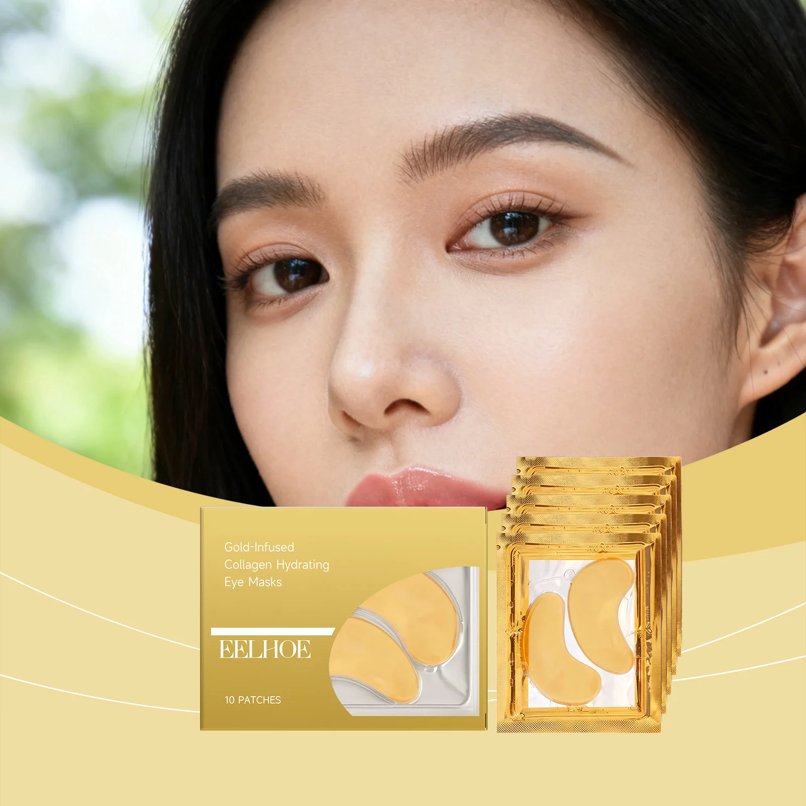 Collagen Hydrating Gold Eye Masks for Moisturizing & Revitalizing Puffy Eyes - 10 Patches 2 collagen hydrating gold eye masks 10 patches der sz4rayxz desc 2
