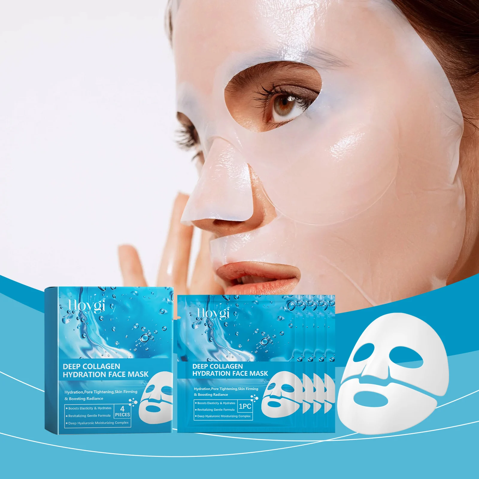 Collagen Hydration Anti-Wrinkle Sheet Masks Box Set for Deep Moisture & Firming 2 collagen hydration anti wrinkle sheet masks box cih rqrvsdka desc 2