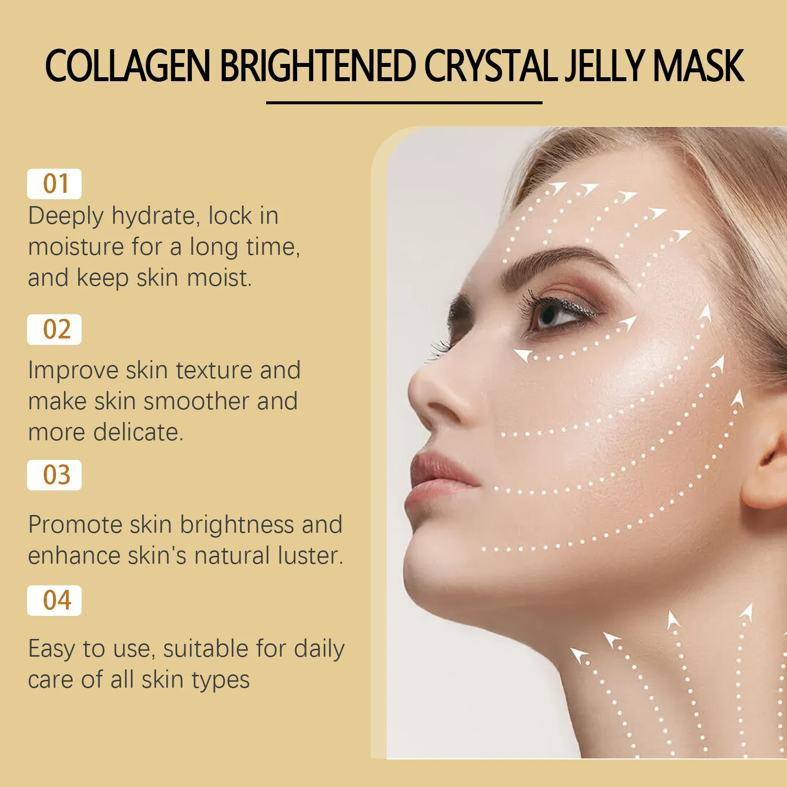 Collagen Moisturizing Jelly Mask Powder 100g Hydrate Brighten Skin Reduce Dark Spots & Wrinkles 5 collagen moisturizing jelly mask powder 100g cih dhecs65n desc 5