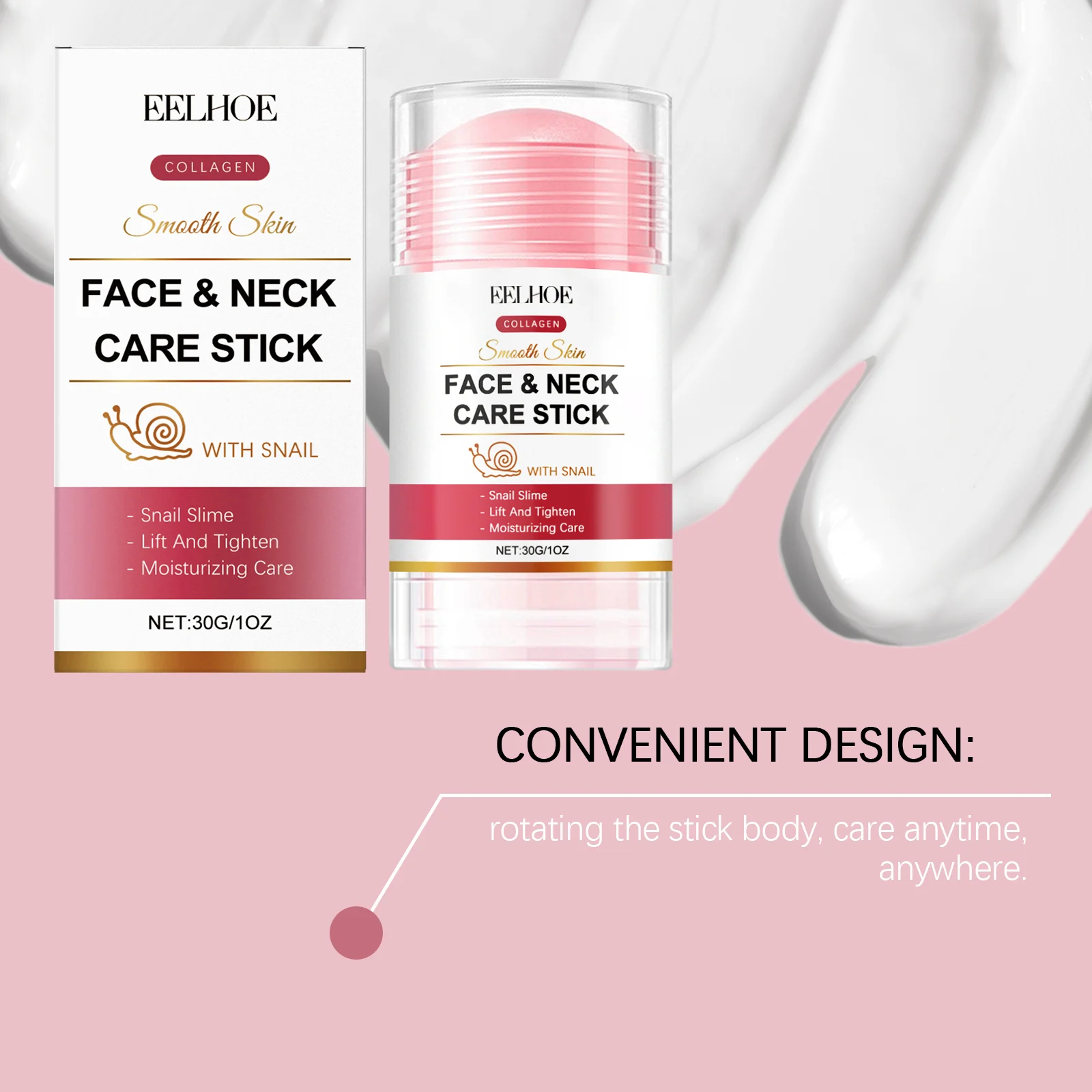 Collagen Moisturizing Stick 30g for Face & Neck, Hydrating Firming Anti-Aging Care 8 collagen moisturizing stick 30g cih kgkurhwf desc 8