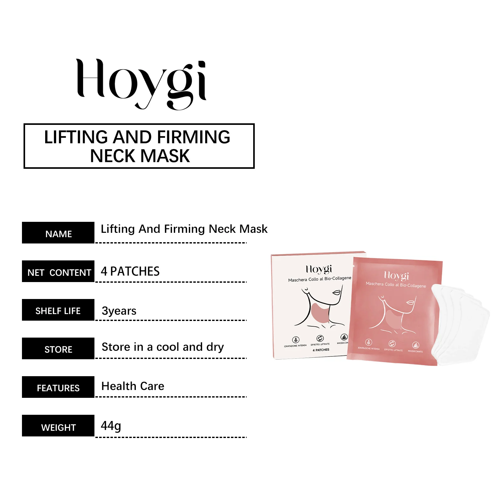 Collagen Neck Mask Hydrating Firming Anti-Aging Skin Care 4pcs 1 collagen neck mask hydrating firming 4pcs cih hmx35ay3 desc 1